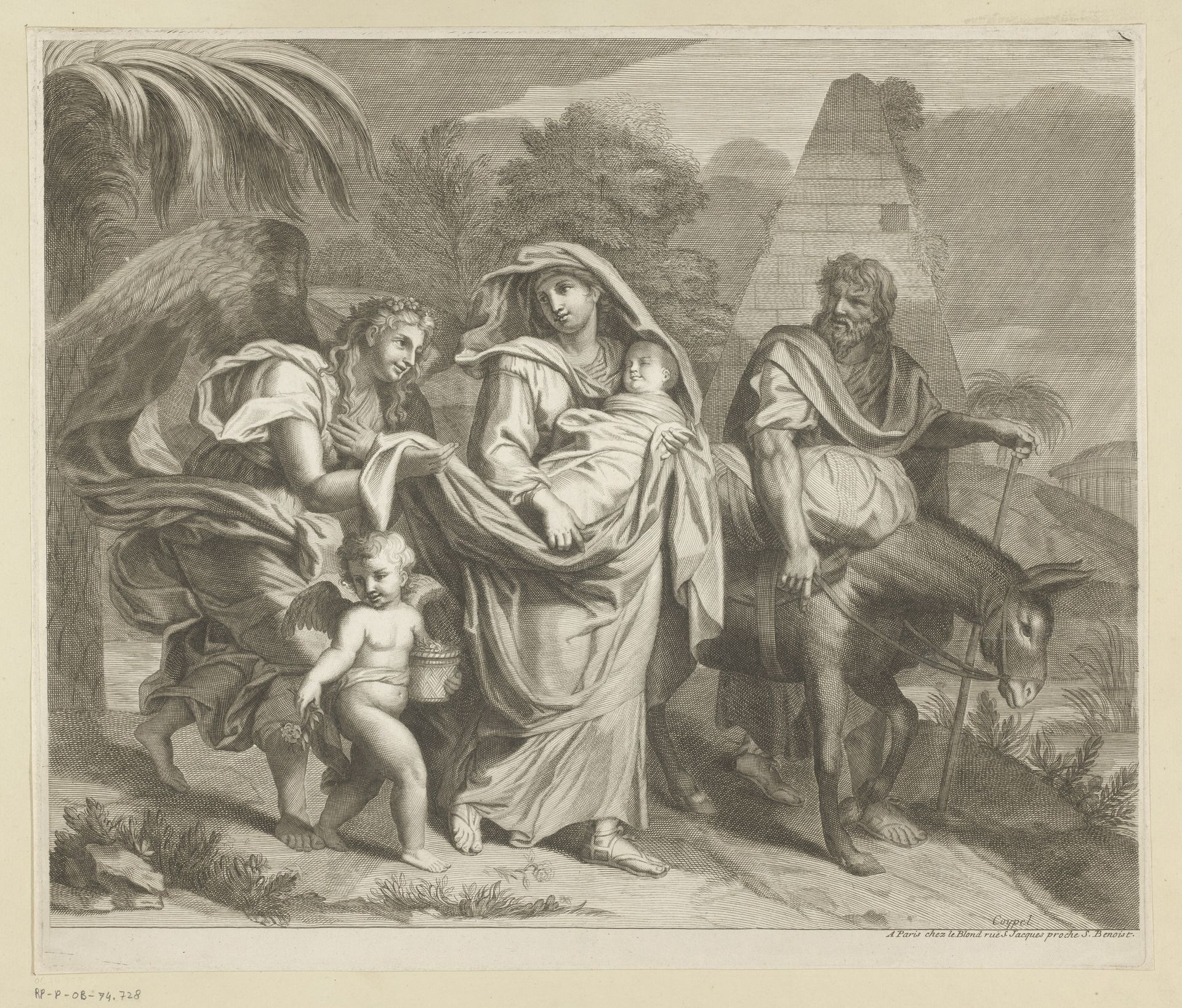 Vlucht naar Egypte met engelen by Anonymous