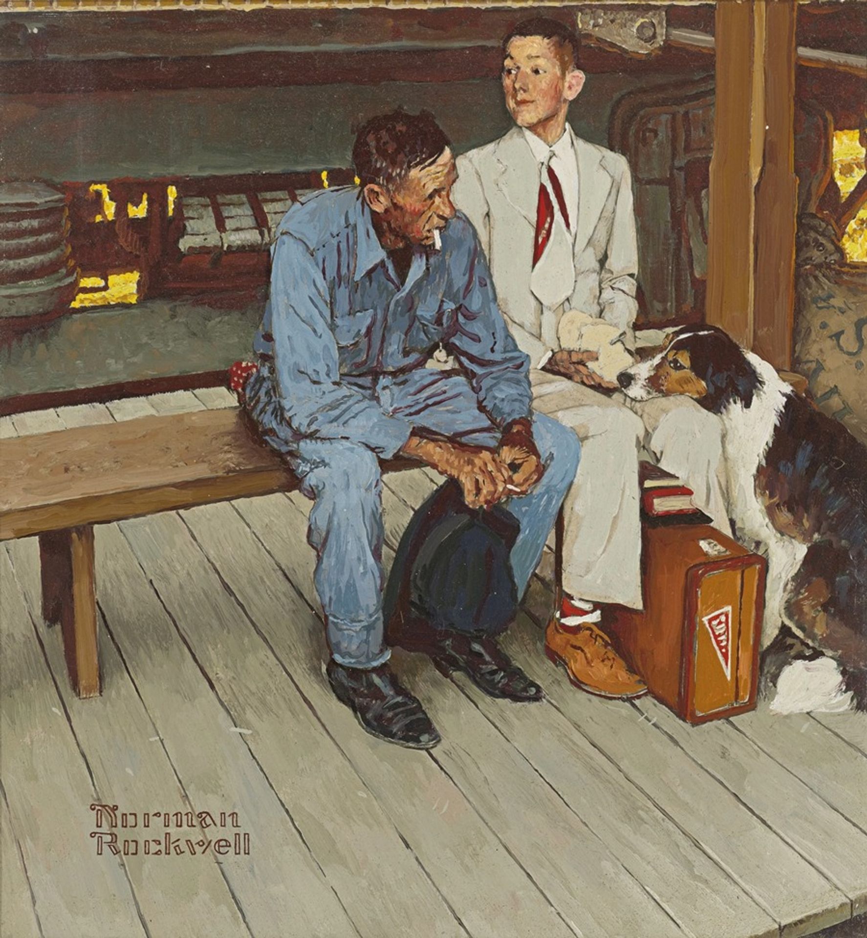 Color Study for Breaking Home Ties by Norman Rockwell