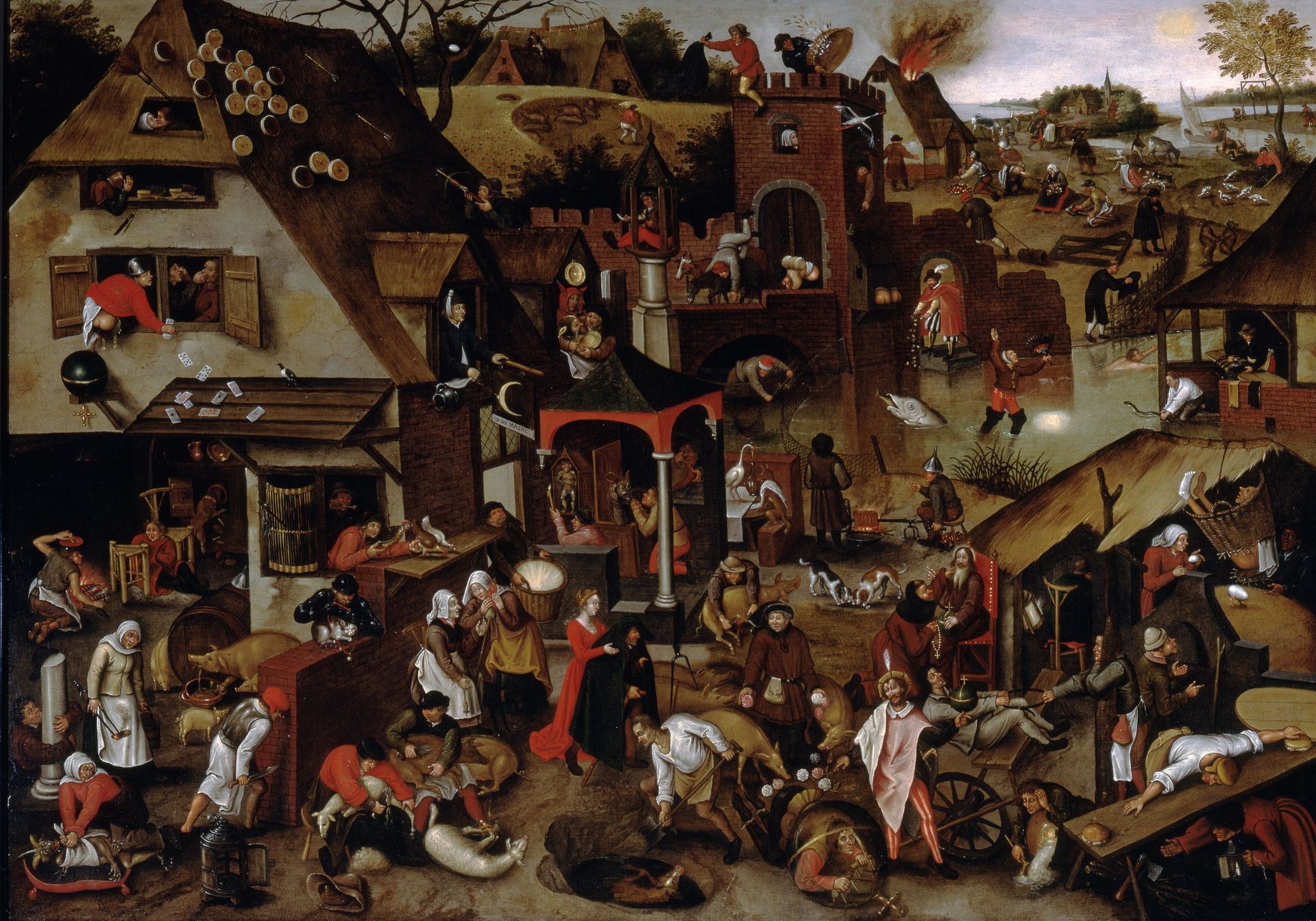 Netherlandish Proverbs (after Peter Brueghel the Elder) by Pieter Brueghel the Younger