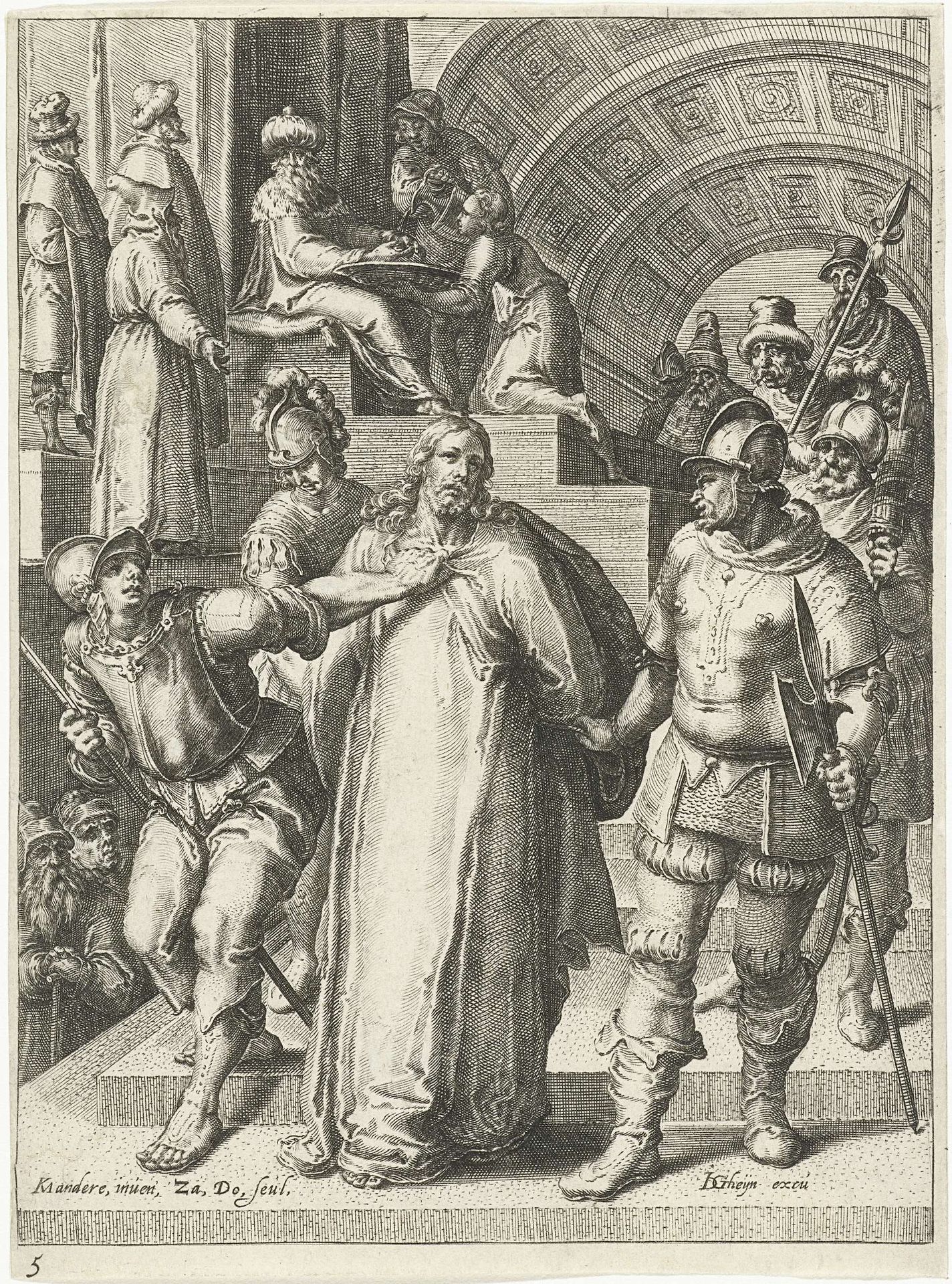 Christus voor Pilatus by Zacharias Dolendo