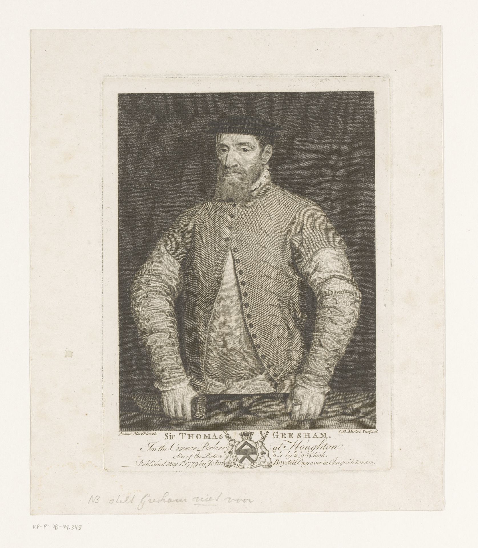 Portret van een onbekende man, foutief aangeduid als Thomas Gresham by Jean-Baptiste Michel