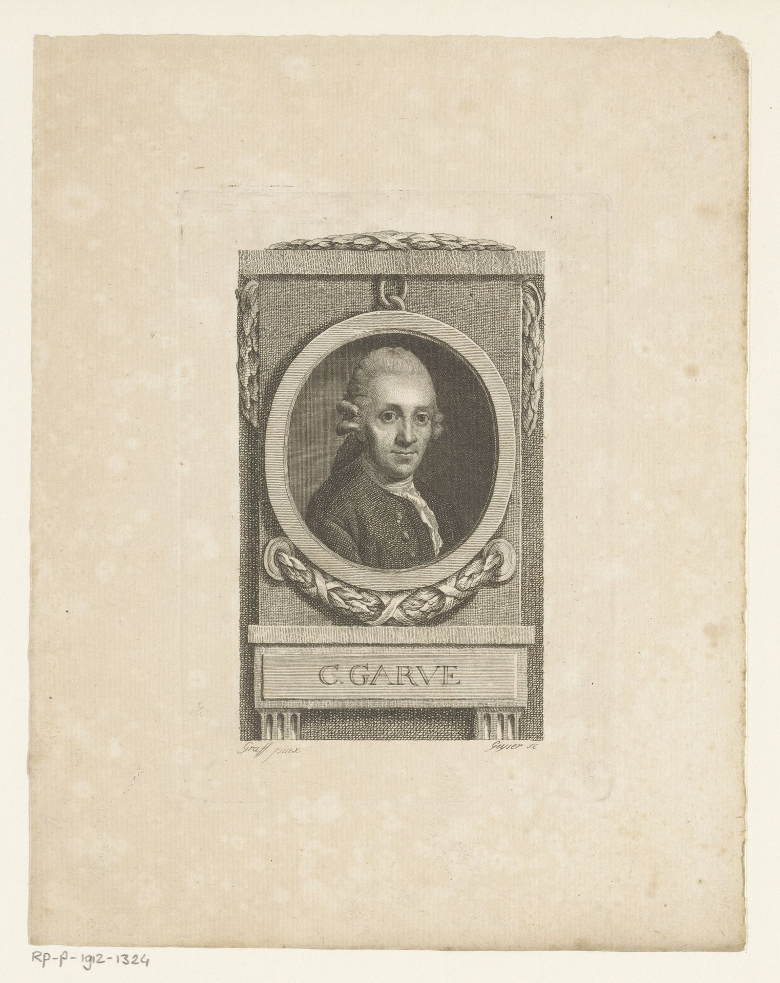 Portret van Christian Garve by Christian Gottlieb Geyser