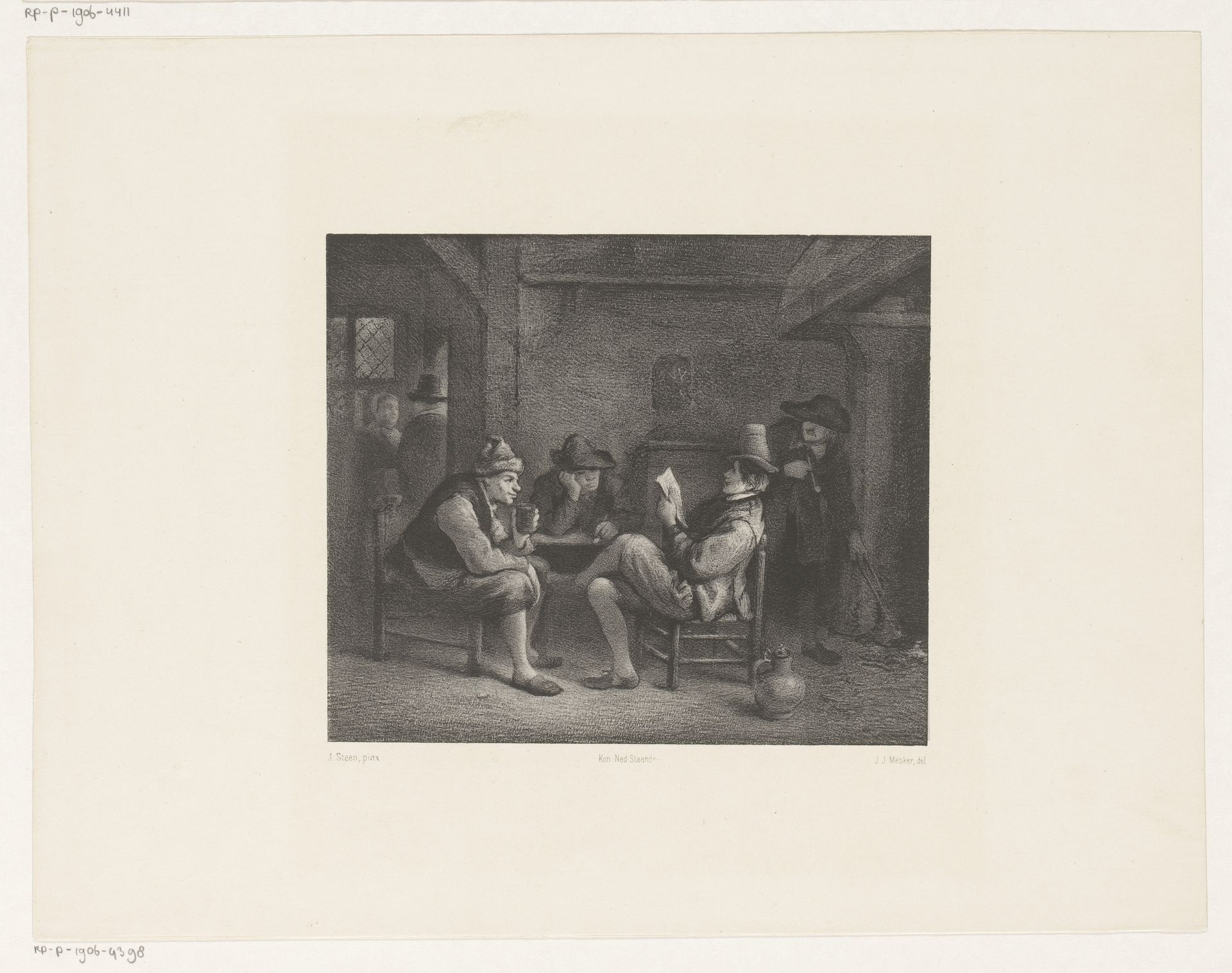 Herberg met figuren by Jan Mesker