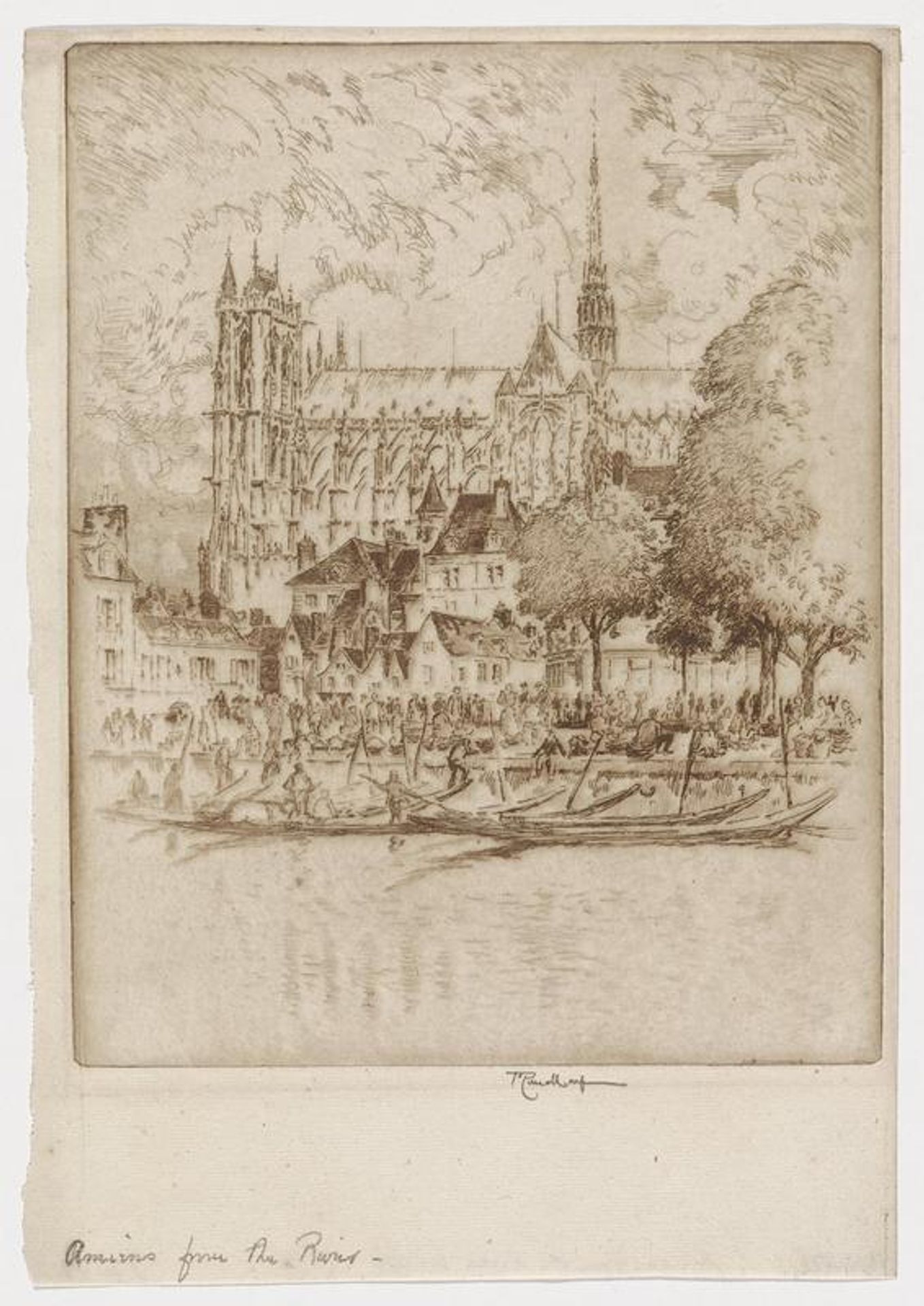 Amiens from the River by Joseph Pennell