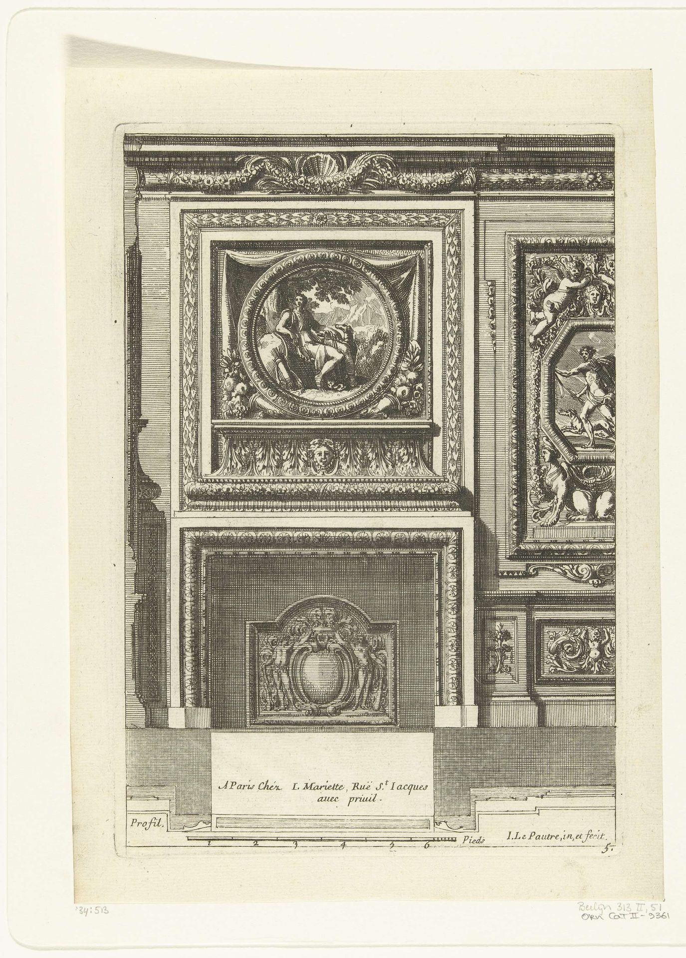 Onderboezem met rond schilderij by Jean Lepautre