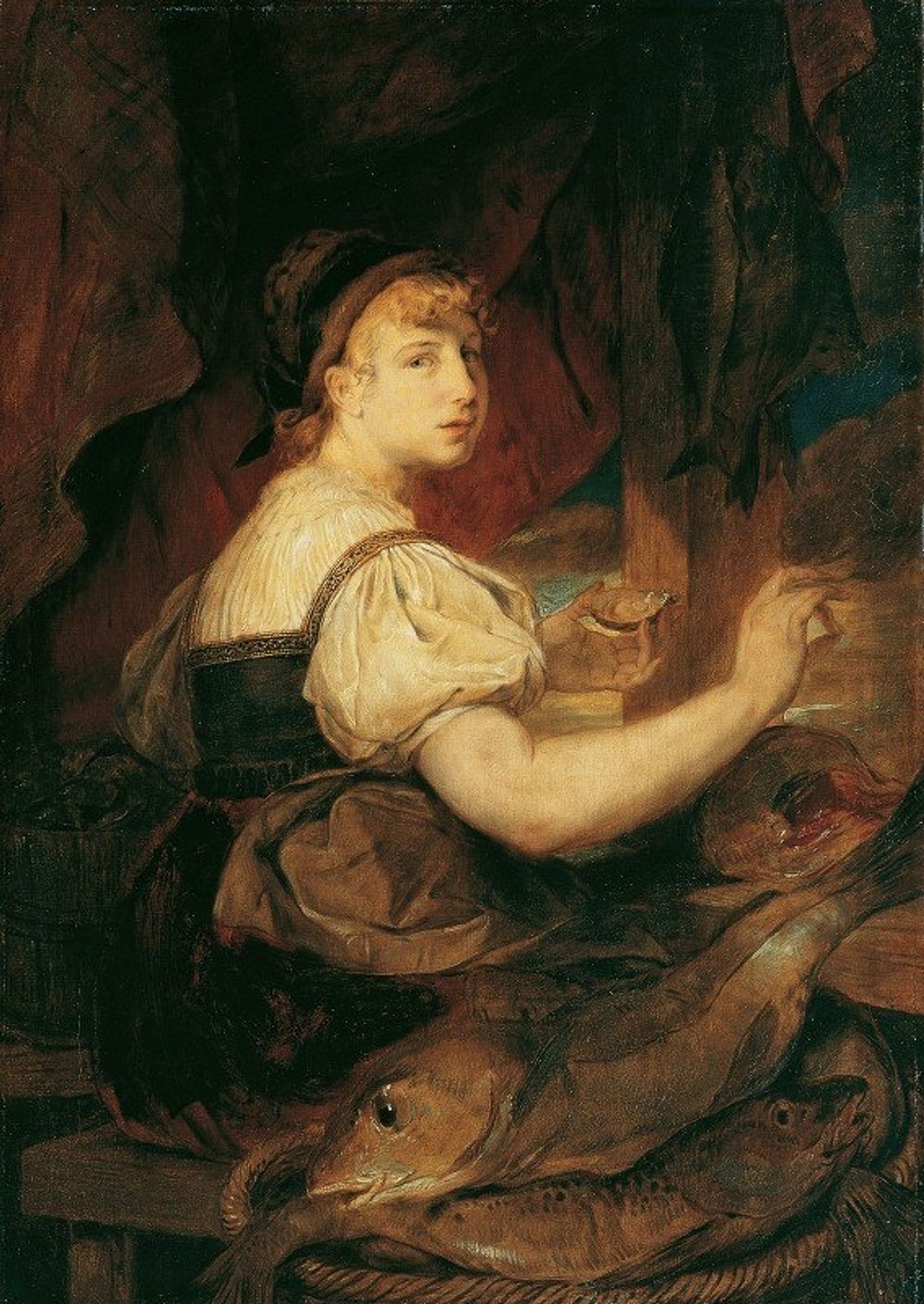 Fischverkäuferin by Hans Canon