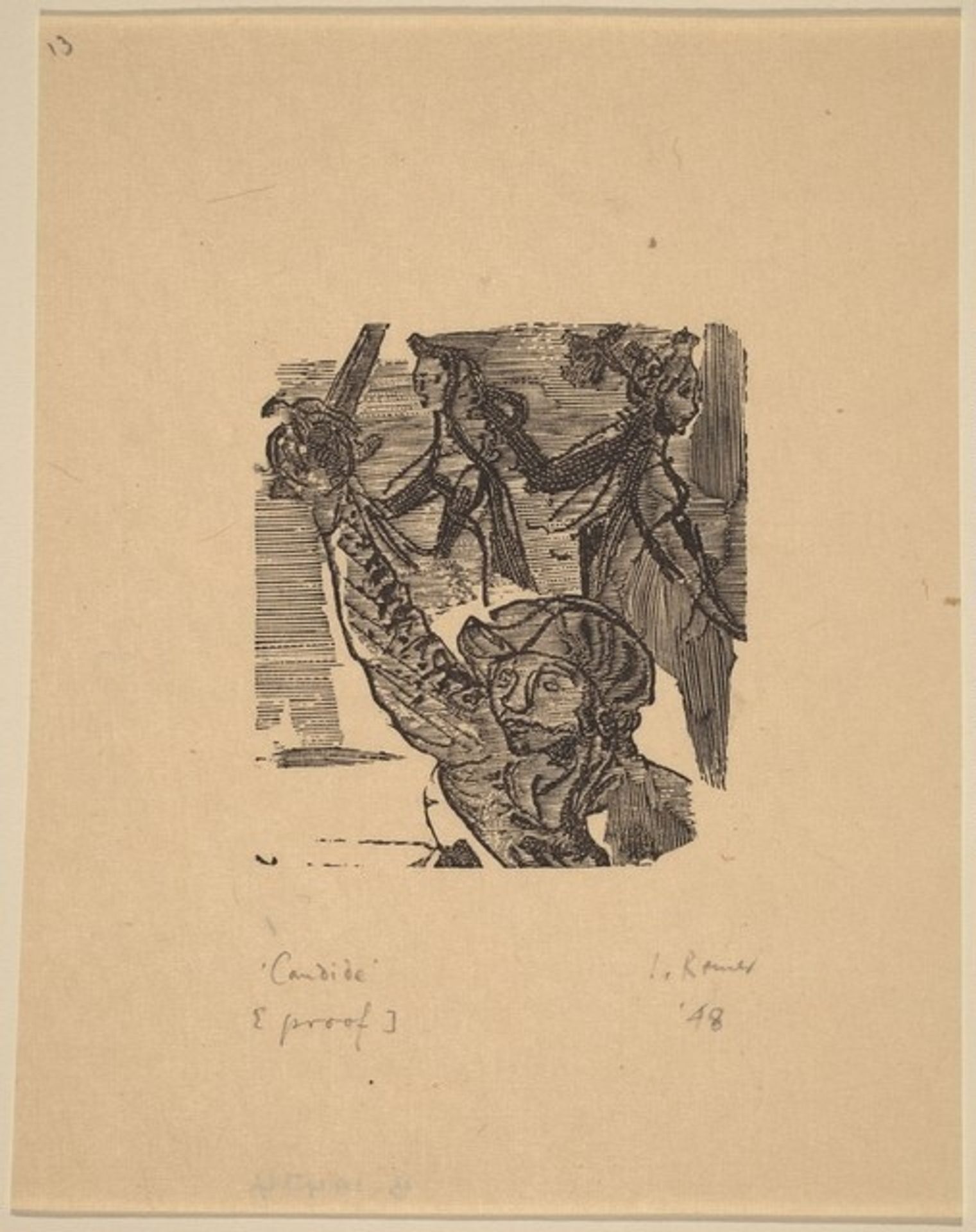 Illustration to Voltaire, "Candide" by Imre Reiner