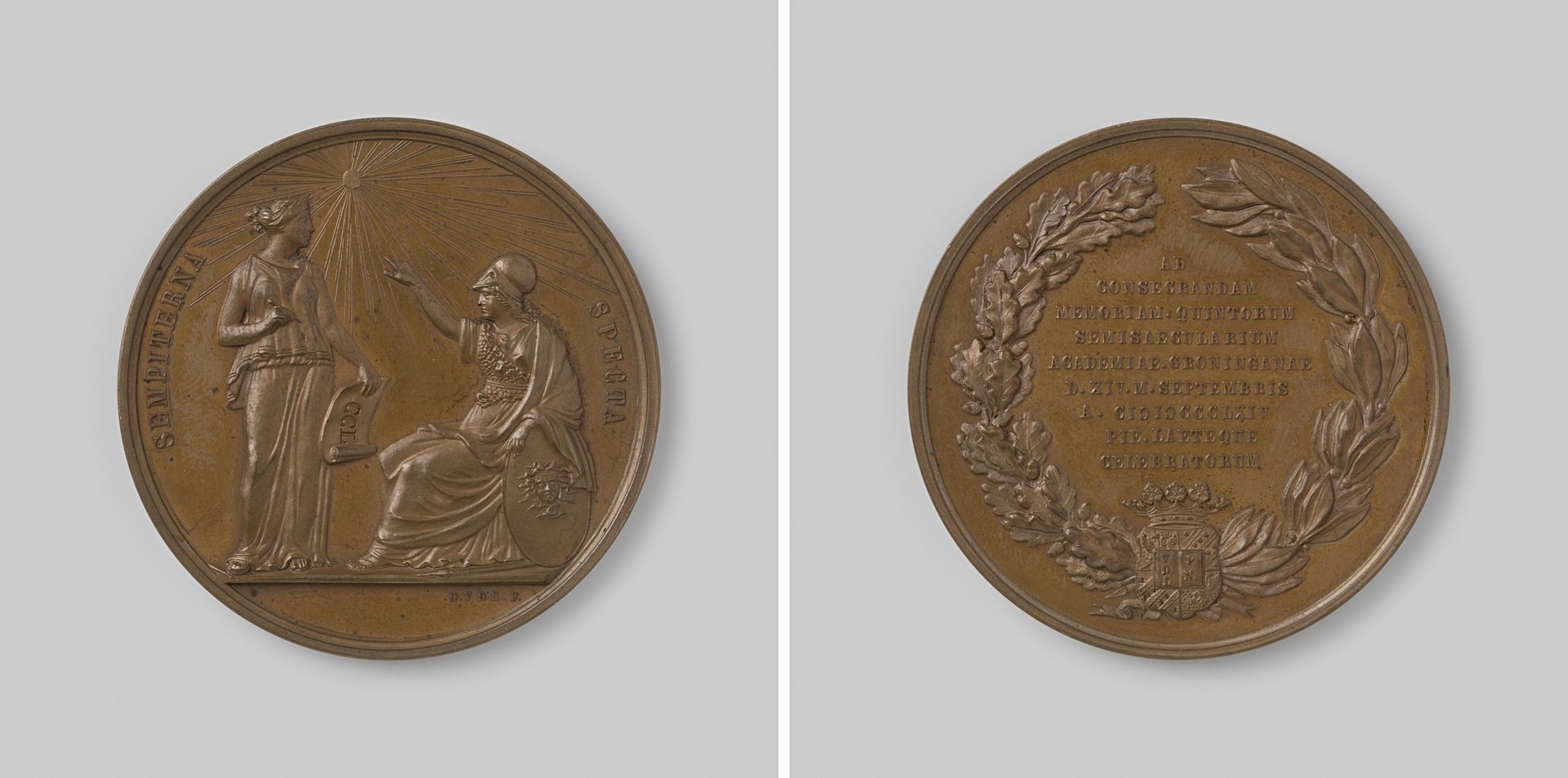Tweehonderdvijftigjarig bestaan van de Hoogeschool te Groningen 1864 by David van der (1804-1879) Kellen