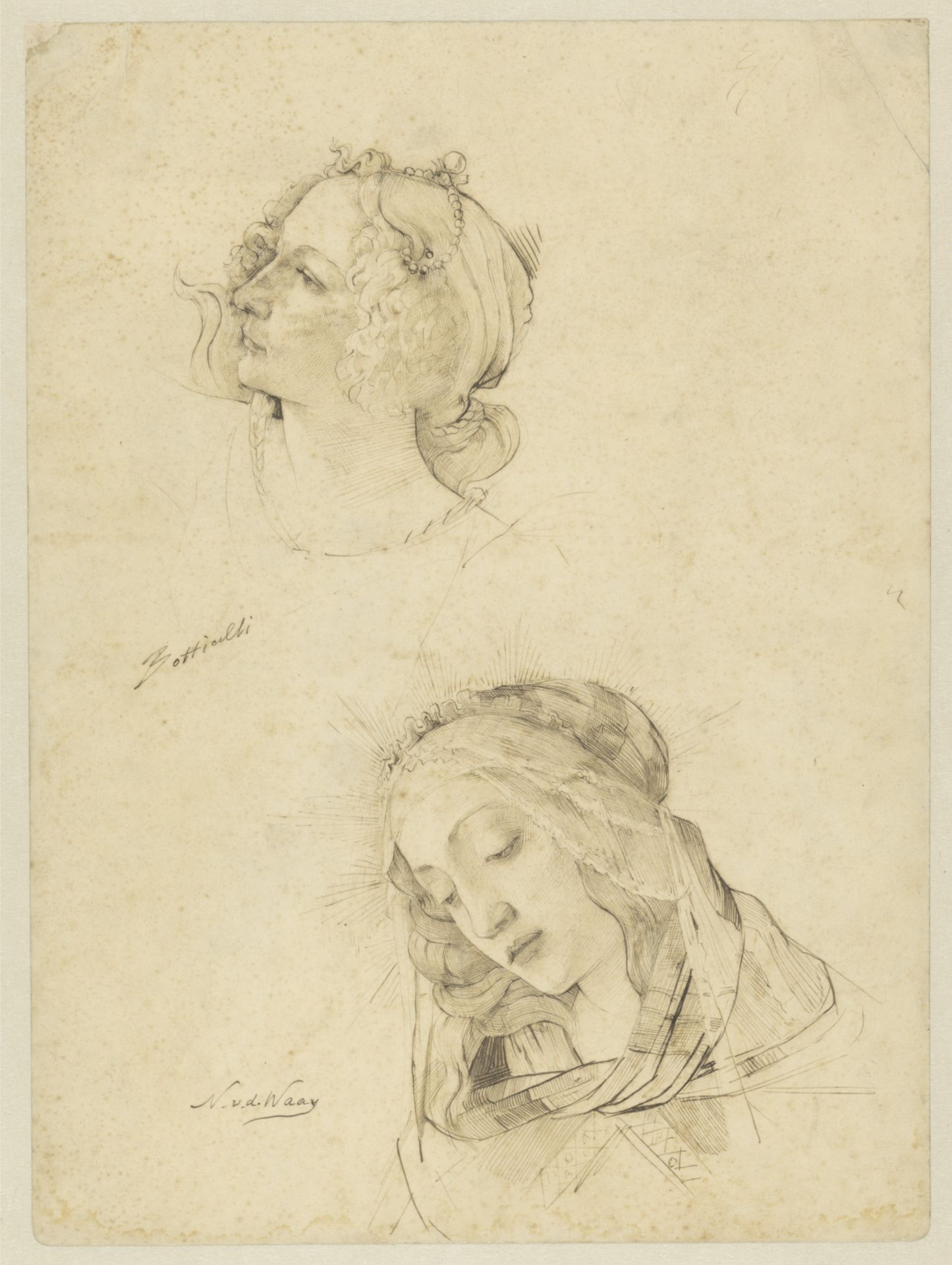 Botticelli figuur uit de Primavera en een Madonna by Nicolaas van der Waay