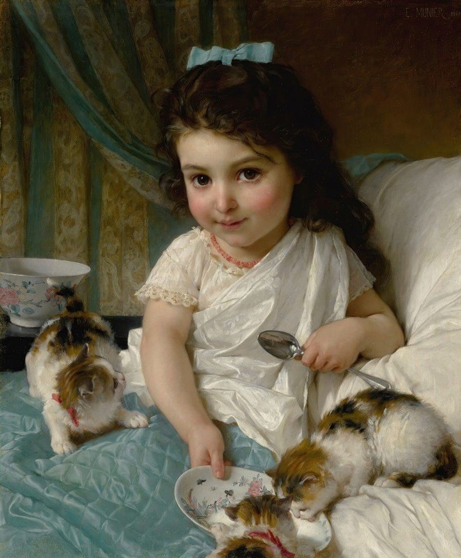 The Morning Meal by Émile Munier