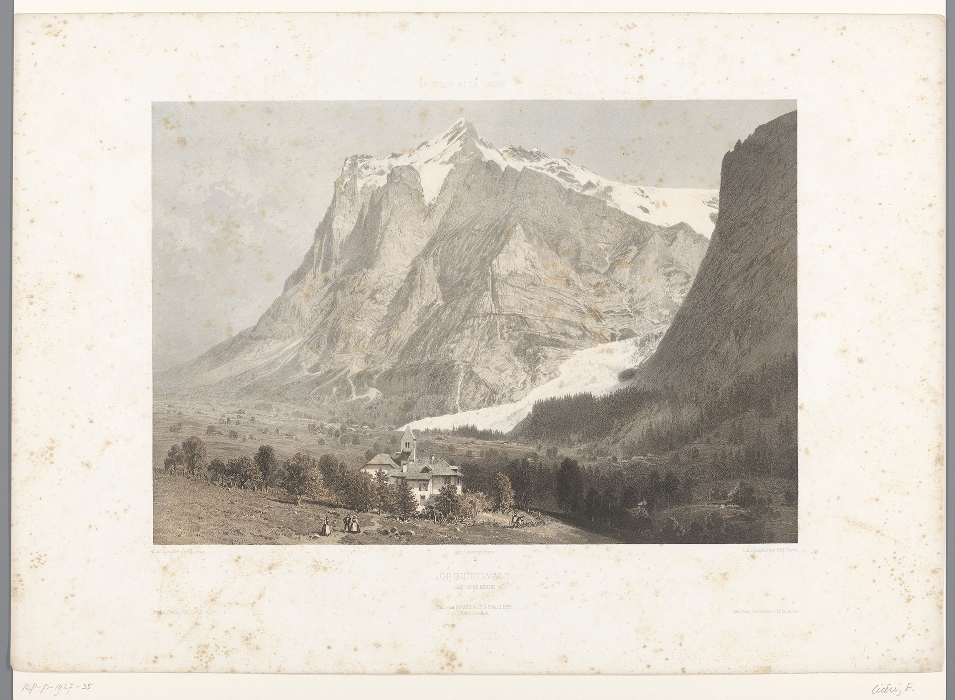Zicht op Grindelwald by Eugène Cicéri