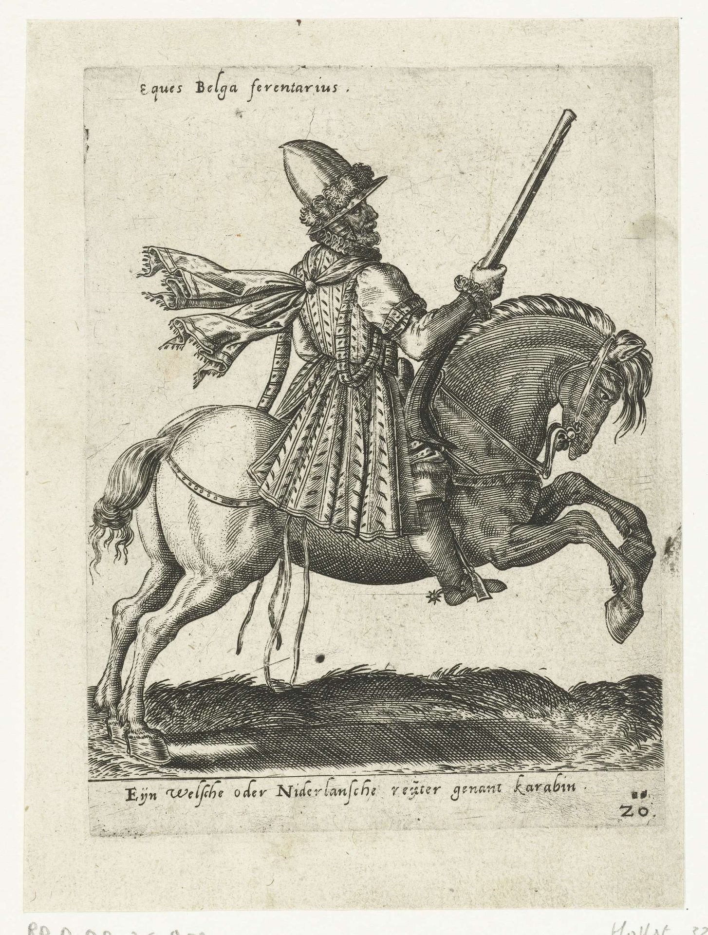 Nederlandse ruiter met karabijn by Abraham de Bruyn