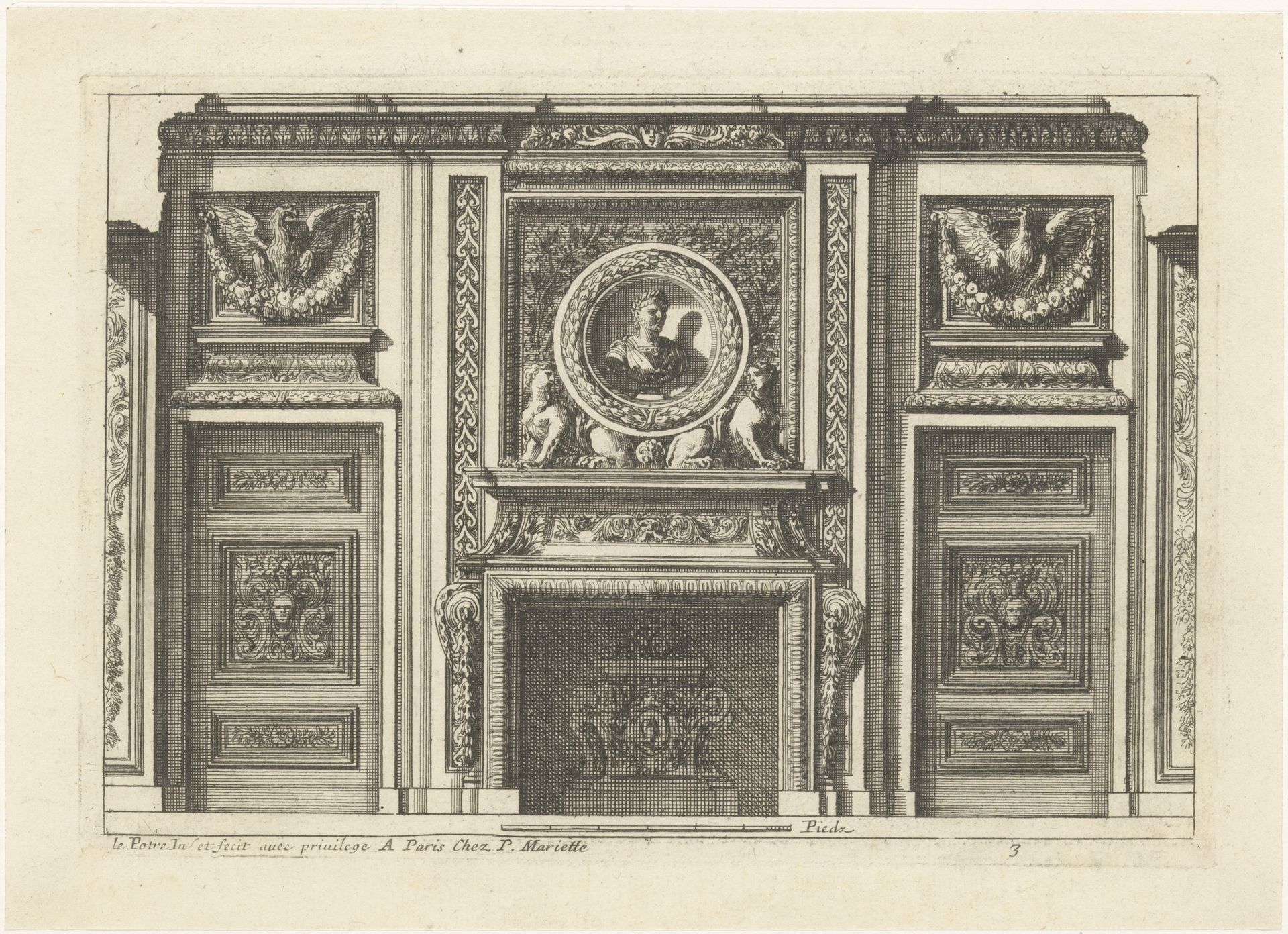 Schouw met keizersbuste by Jean Lepautre