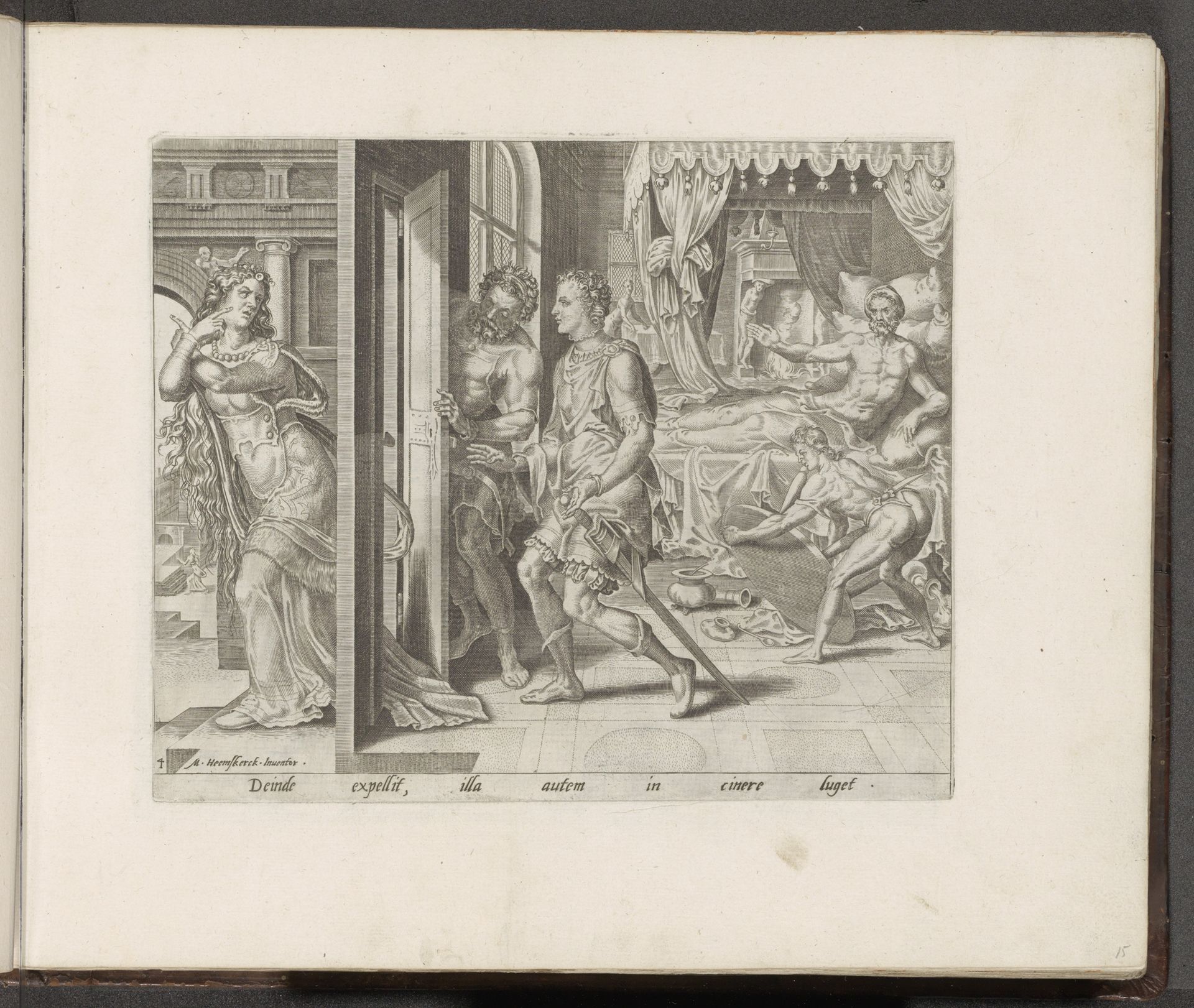 Amnon stuurt Tamar het huis uit by Philips Galle