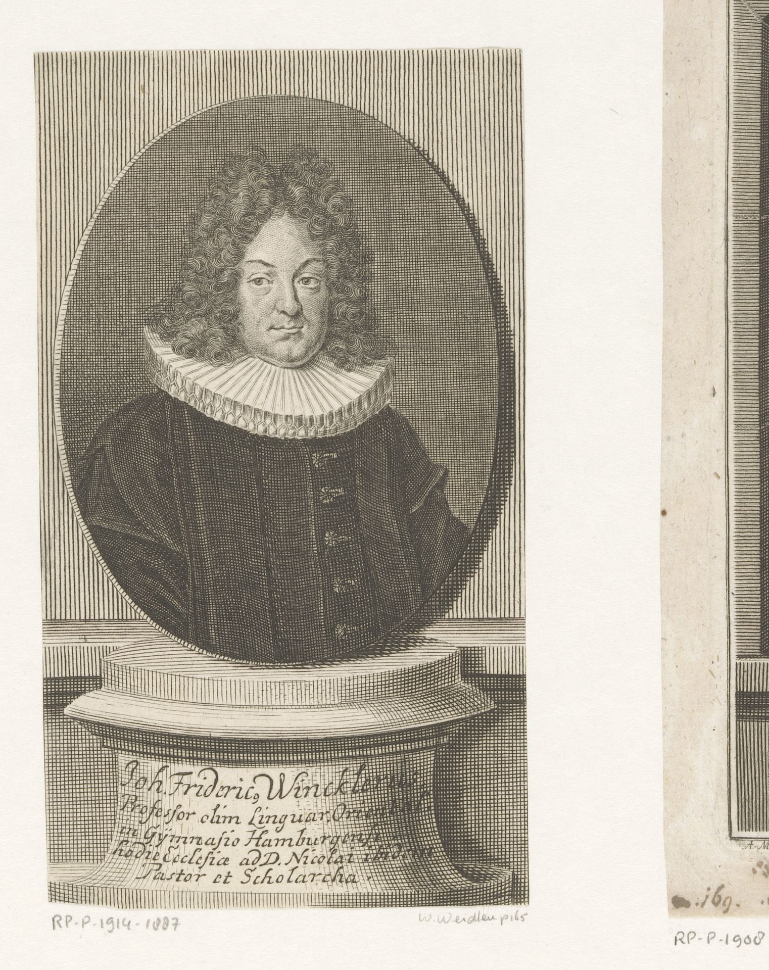 Portret van Johann Friedrich Winckler by Martin Bernigeroth