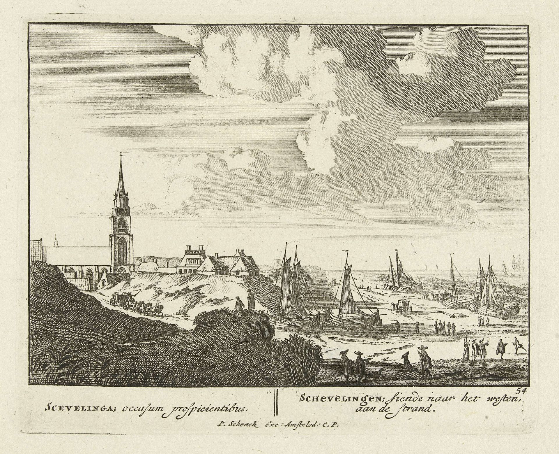 Het strand bij Scheveningen by Pieter Schenk