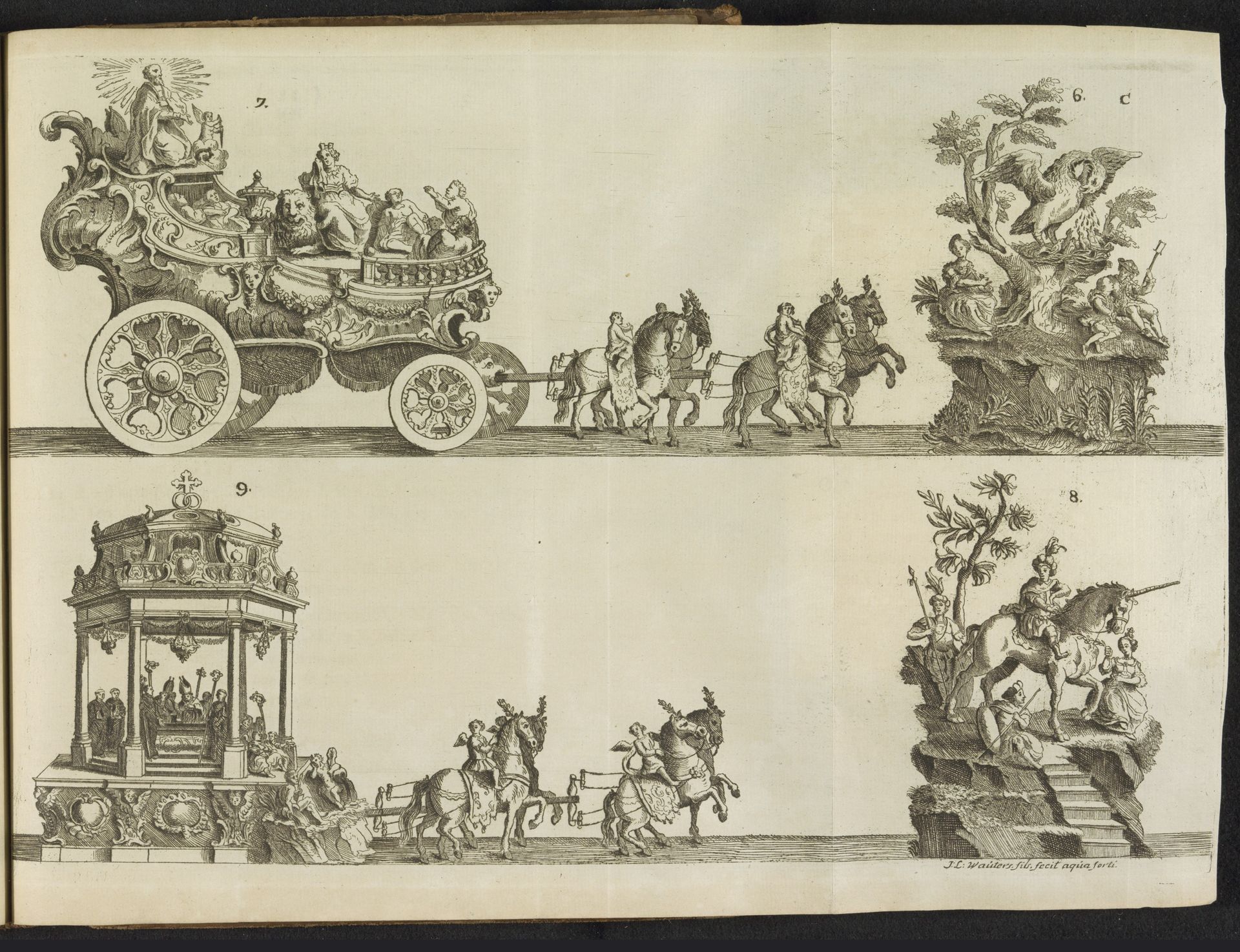 Blad C: vierde en vijfde praalwagen, 1767 by Lieven Wouters
