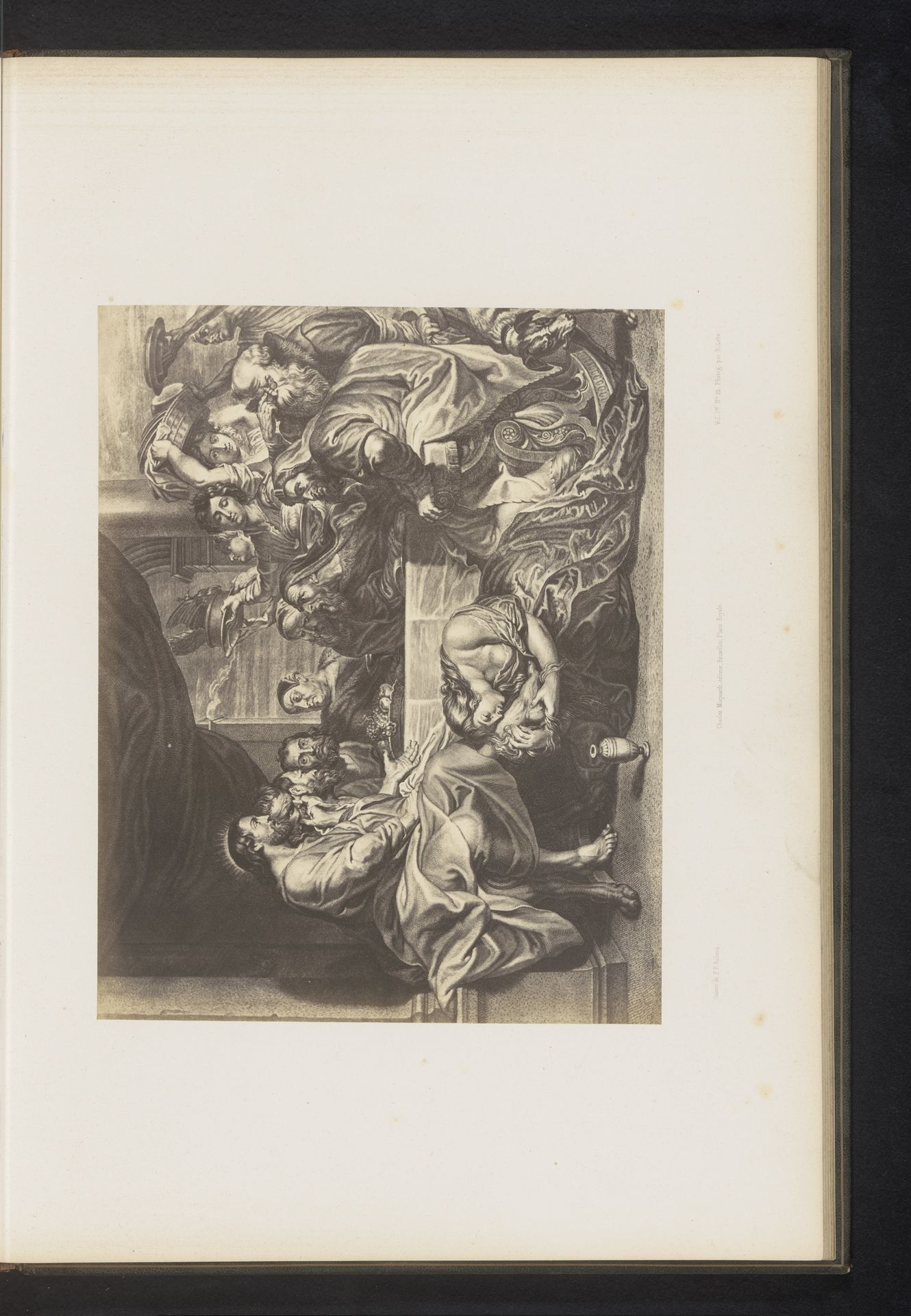 Fotoreproductie van een gravure van Feest in het huis van Simon de Farizeeër door Michel Natalis, naar het schilderij door Peter Paul Rubens by Jean Louis Bargignac
