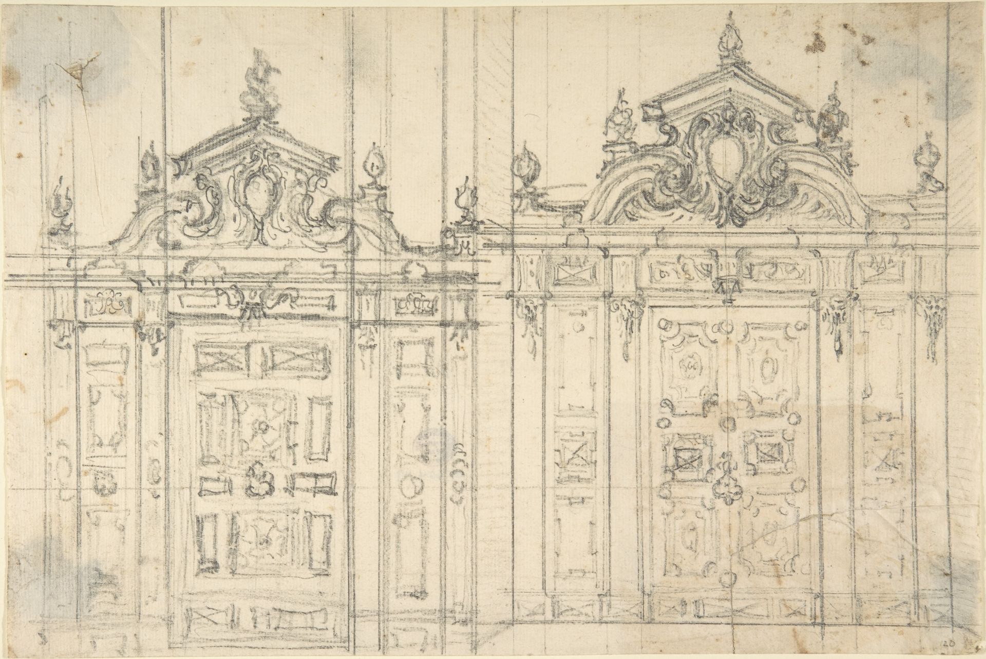 Design for a decoration of Walldoors. by Anonymous