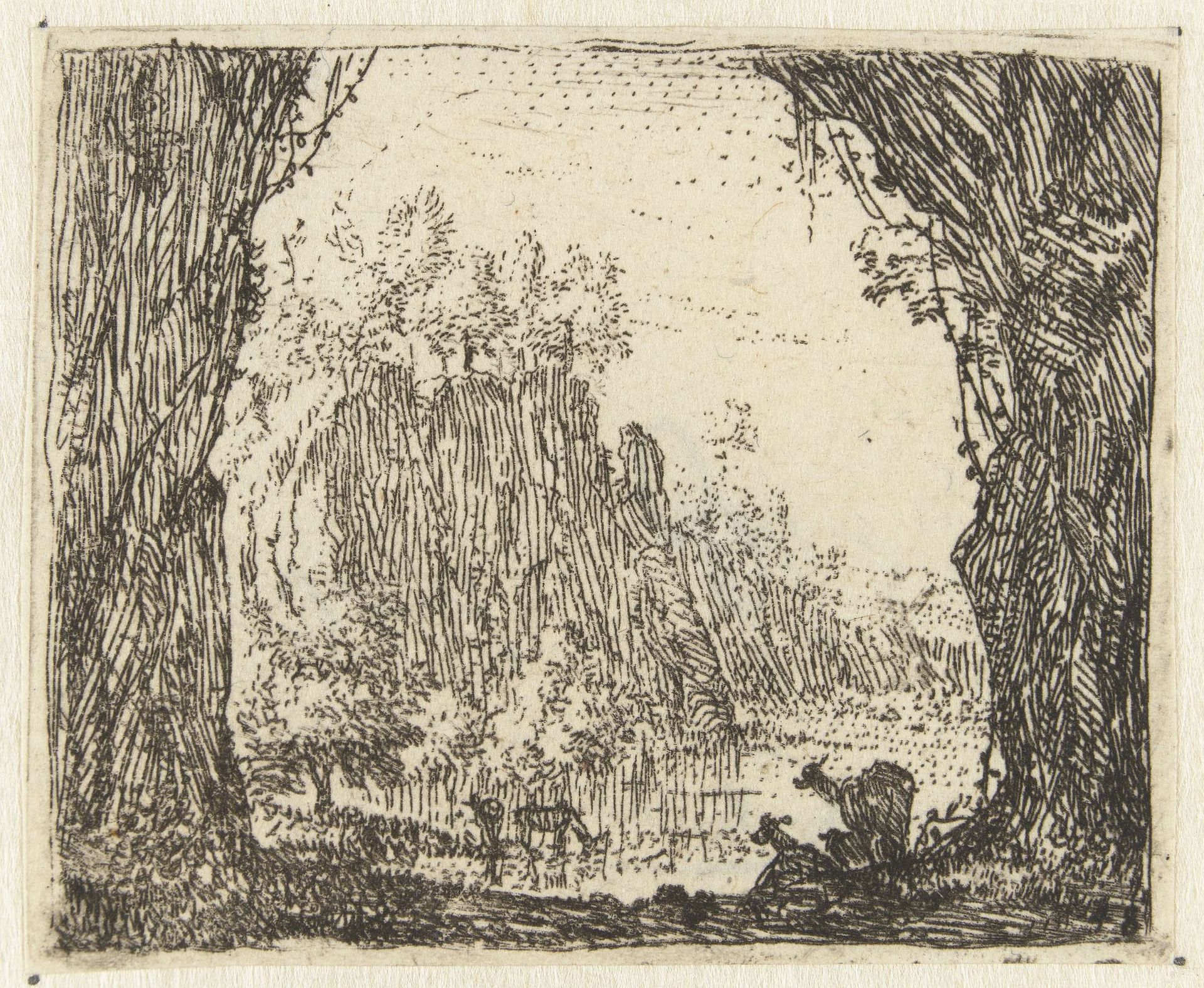 Italianiserend landschap met geiten bij een rivier by Karel du Jardin