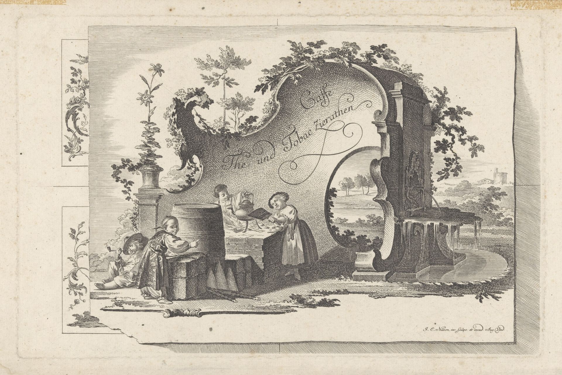 Koffie- en theehuis by Johann Esaias Nilson