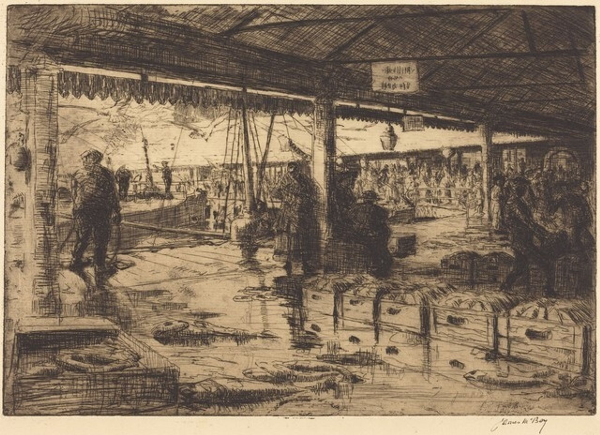 The Fishmarket, Aberdeen by James McBey