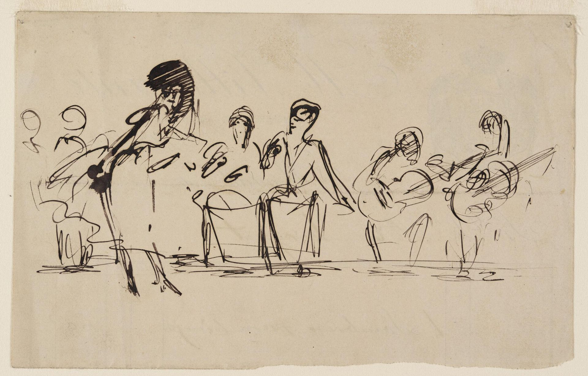 Spanish Male Dancer before Six Seated Figures by John Singer Sargent