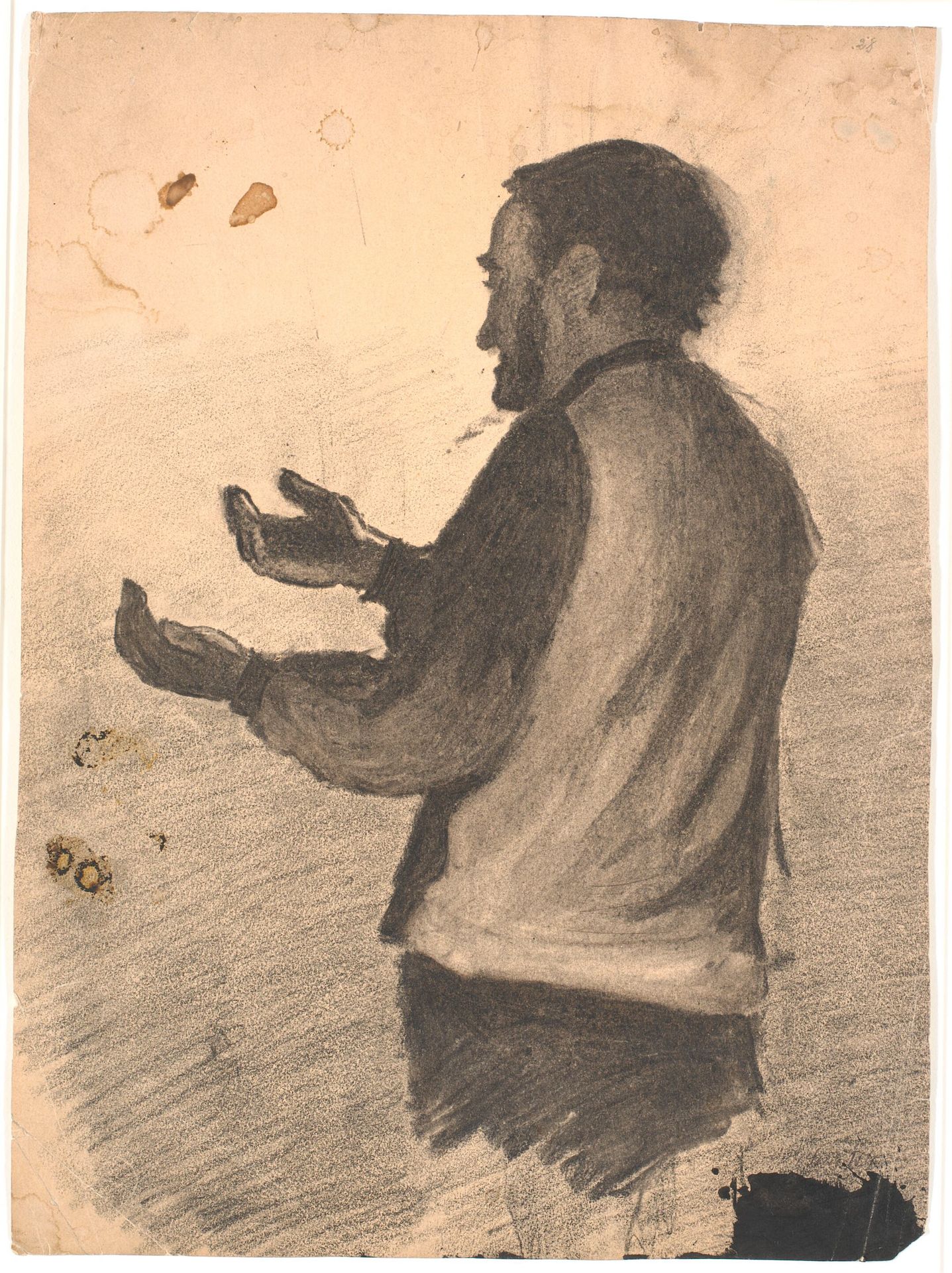Stående mand der klapper i hænderne by Hans Smidth