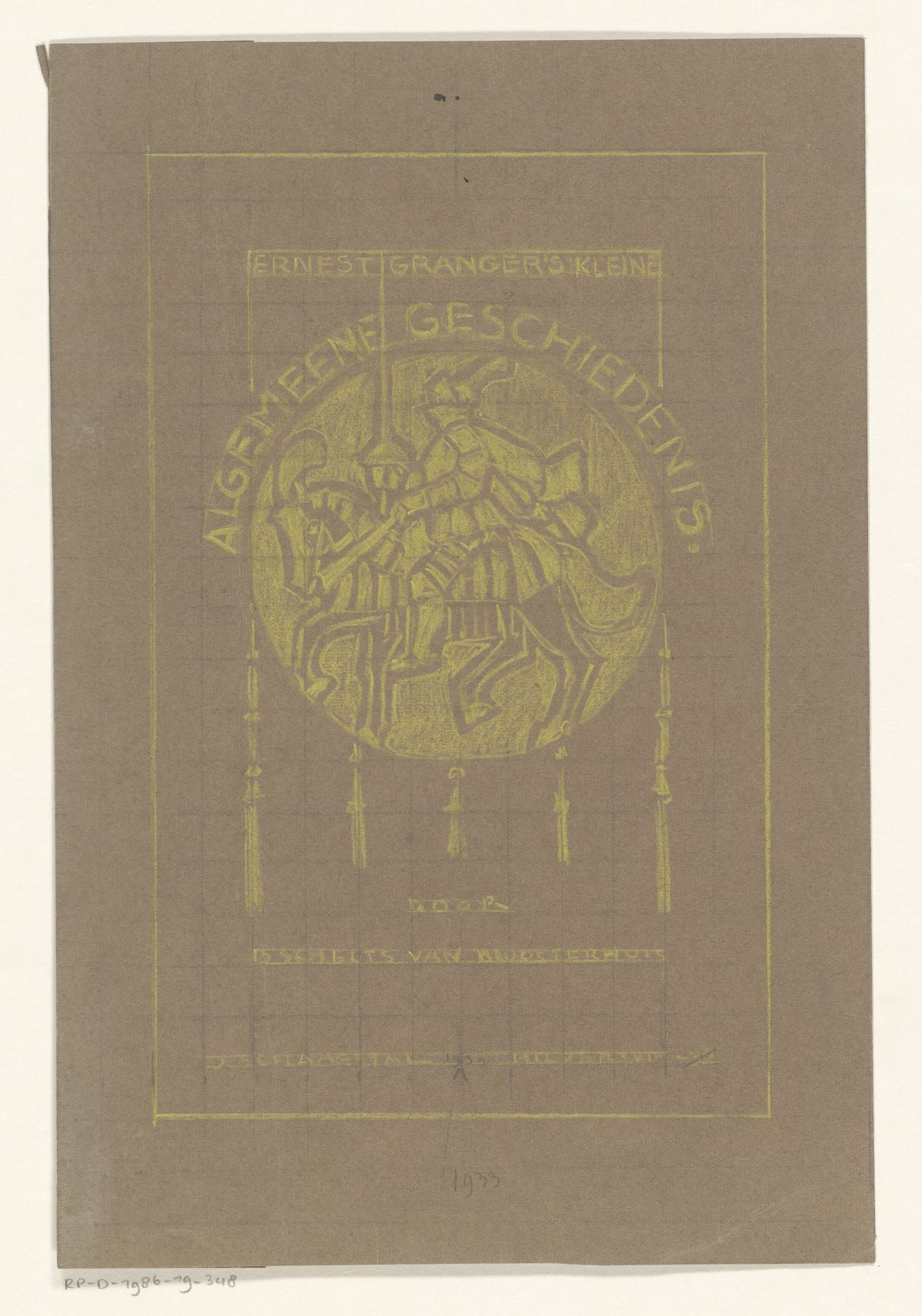 Bandontwerp voor: Ernest Granger's kleine algemeene geschiedenis, 1933 by Reinier Willem Petrus de (1874-1952) Vries