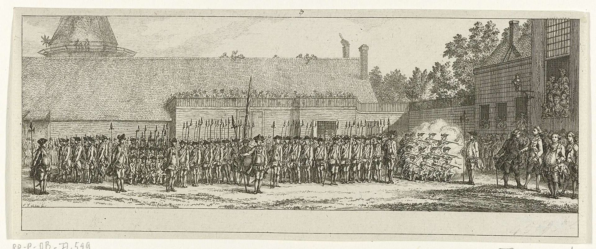 Exercitie van de Amsterdamse burgerij in tegenwoordigheid van Baron van der Capellen tot den Pol, 1783 by Simon Fokke