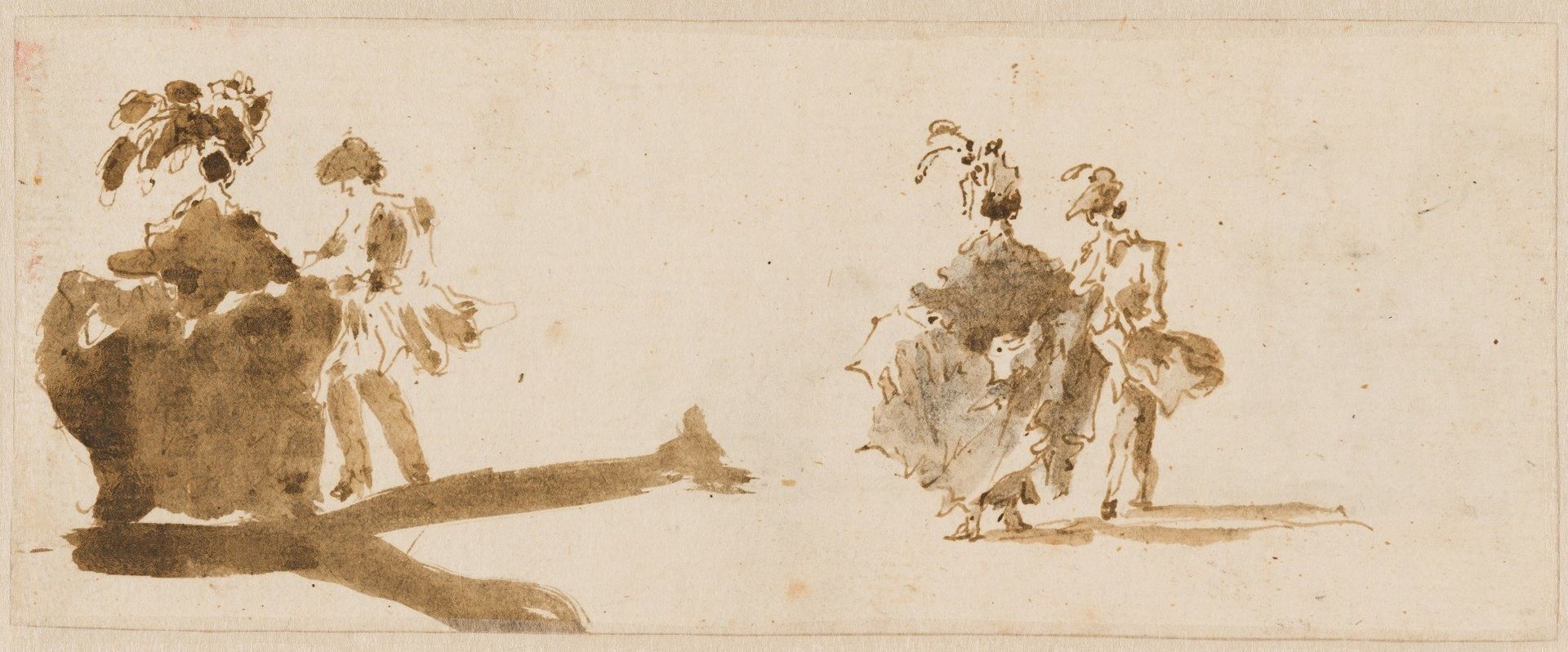 Two Elegant Couples by Francesco Guardi