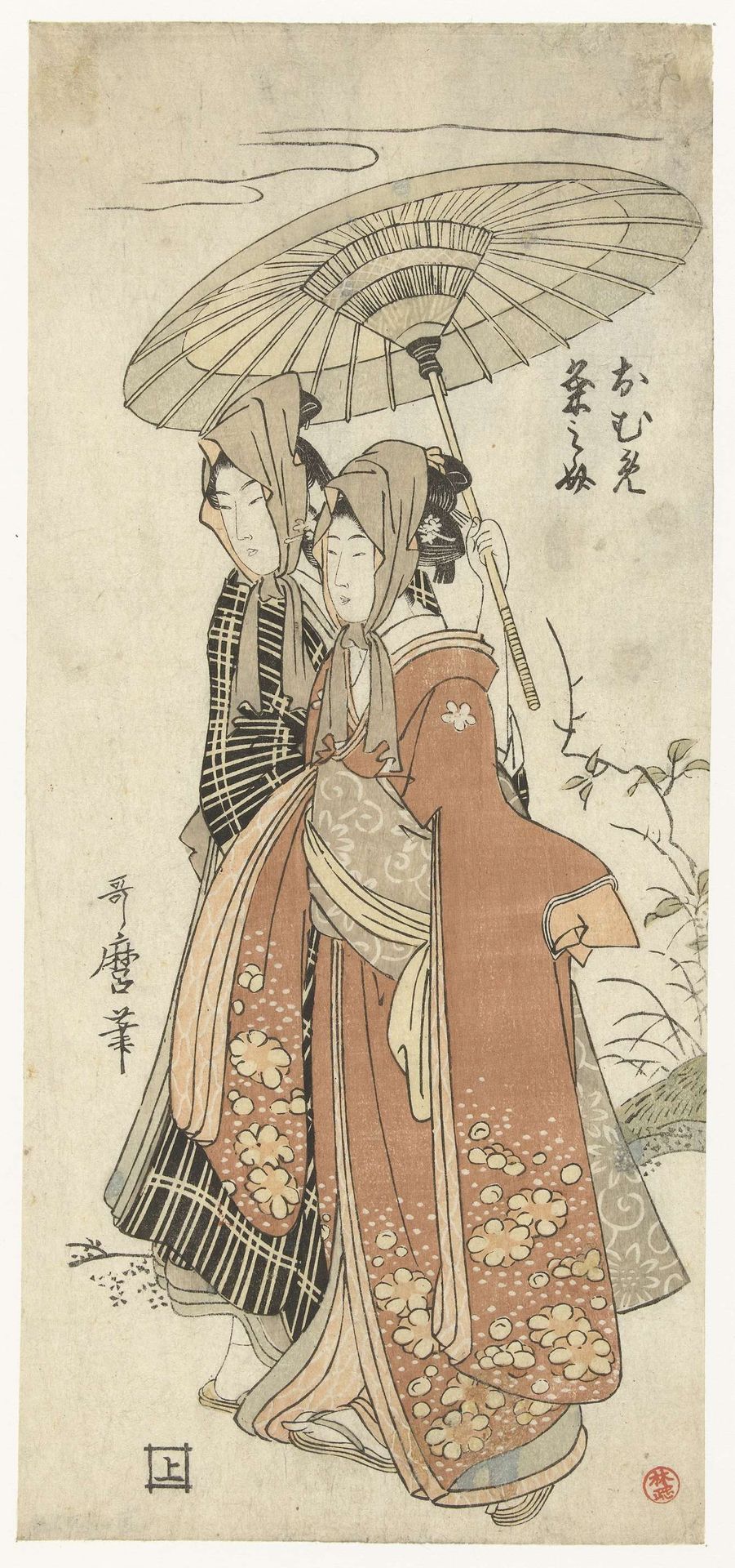 Oume en Kumenosuke by Kitagawa Utamaro