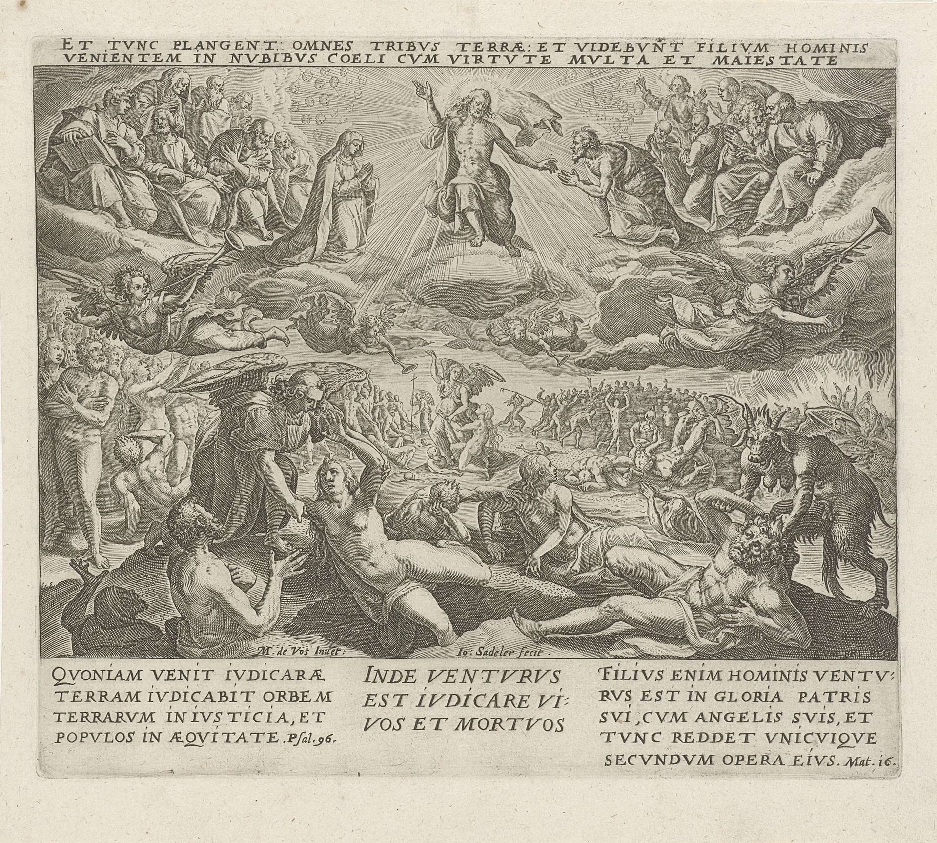 Laatste Oordeel: 'vandaar zal Hij komen oordelen de levenden en de doden' by Johann Sadeler I