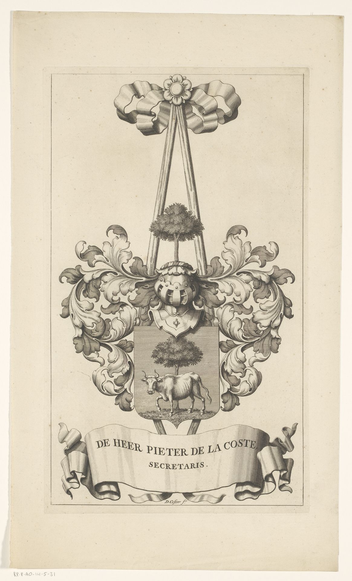 Kaart van het Hoogheemraadschap van de Krimpenerwaard (deel wapenrand) by David Coster