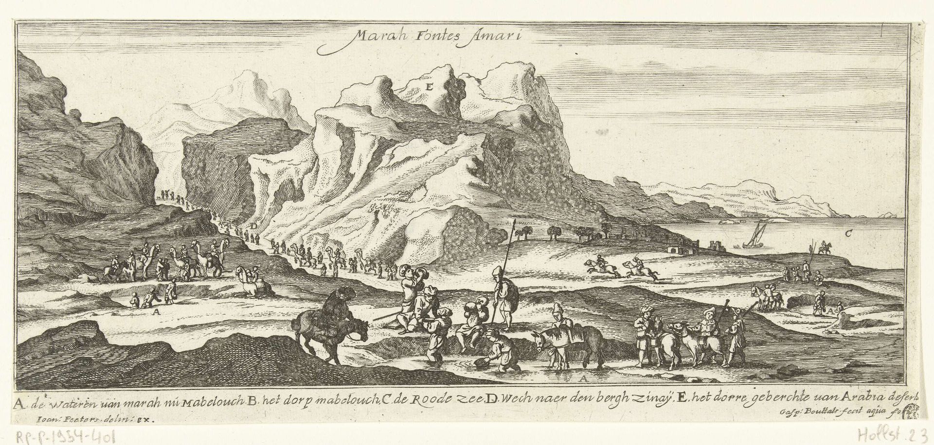 Gezicht op de waterbron van Mara by Gaspar Bouttats