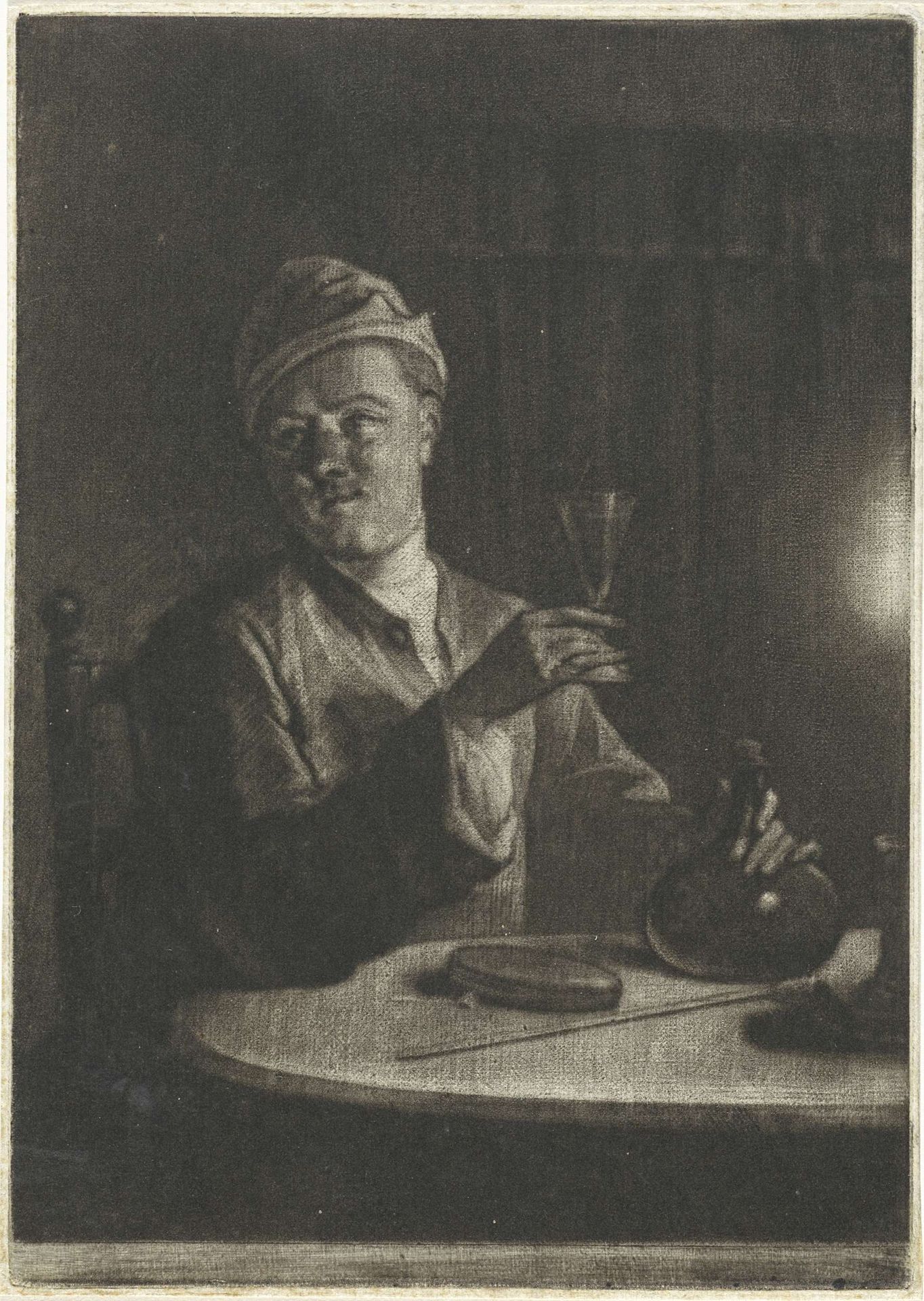 Man met opgeheven glas by Aert Schouman