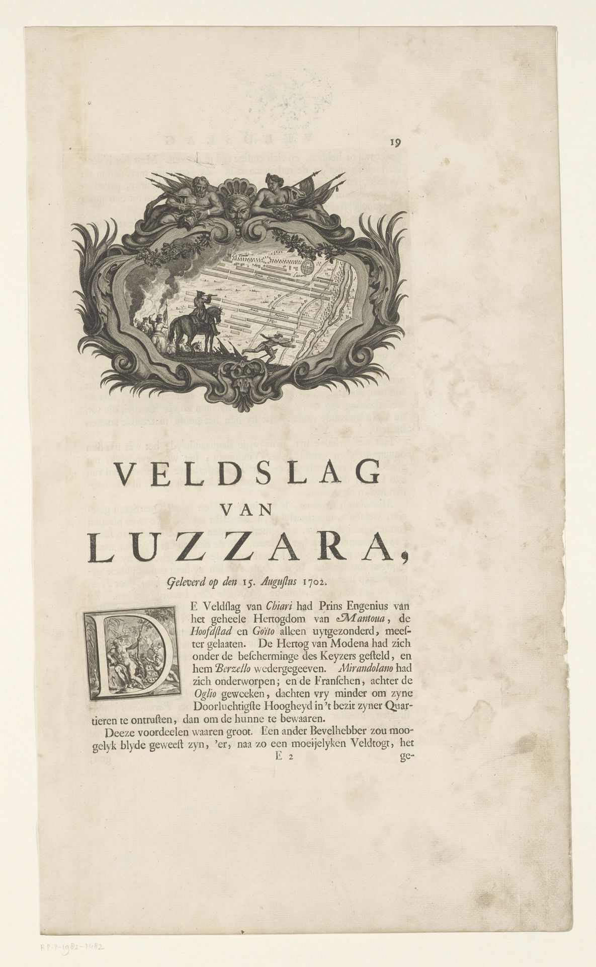 Slag bij Luzzara, 1702 by Jan Wandelaar