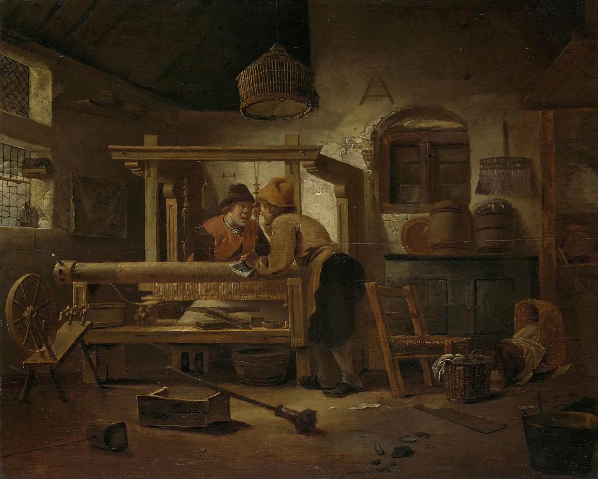 Weaver's Workshop by Cornelis Gerritsz Decker