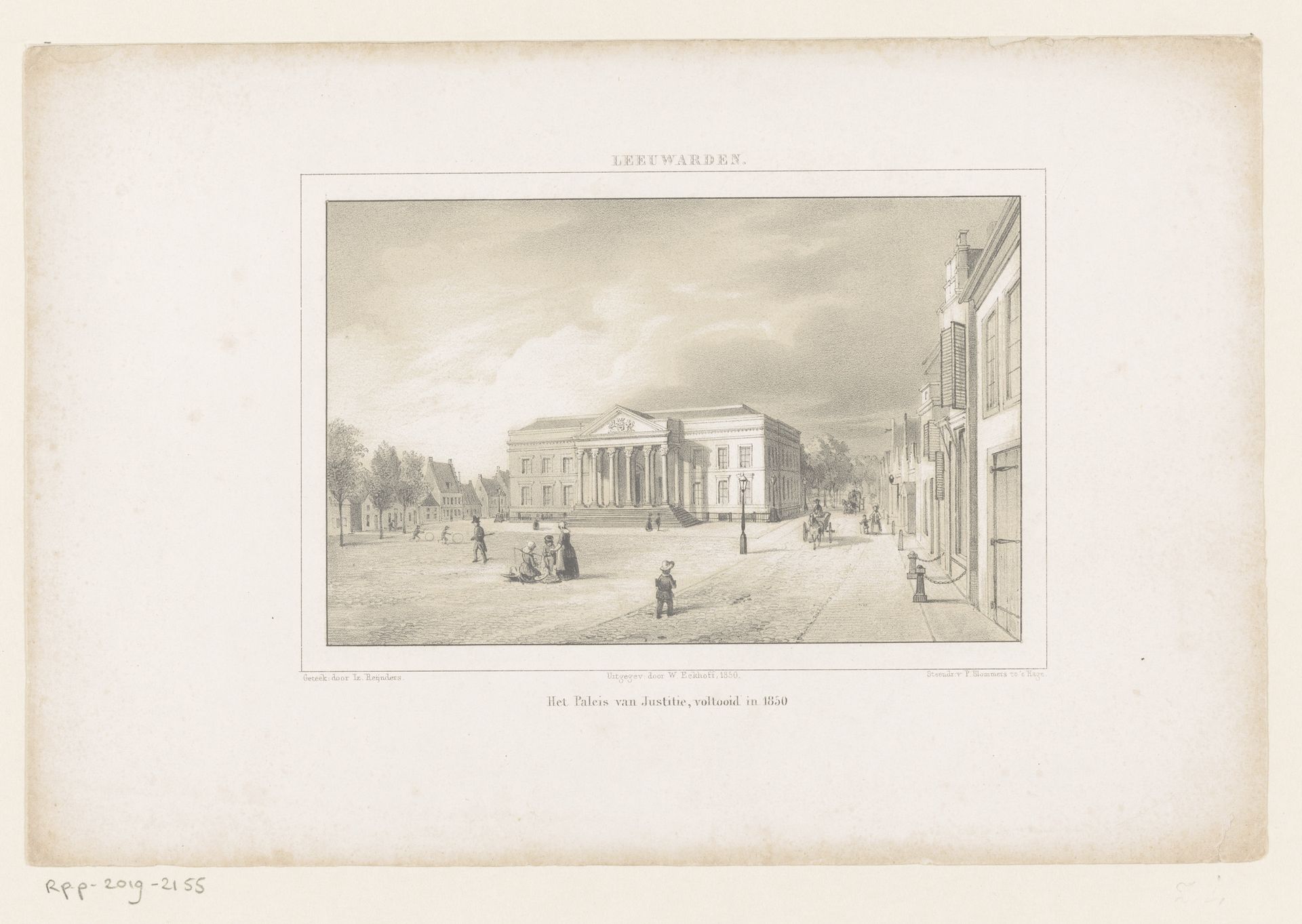 Gezicht op het Paleis van Justitie te Leeuwarden by Anonymous