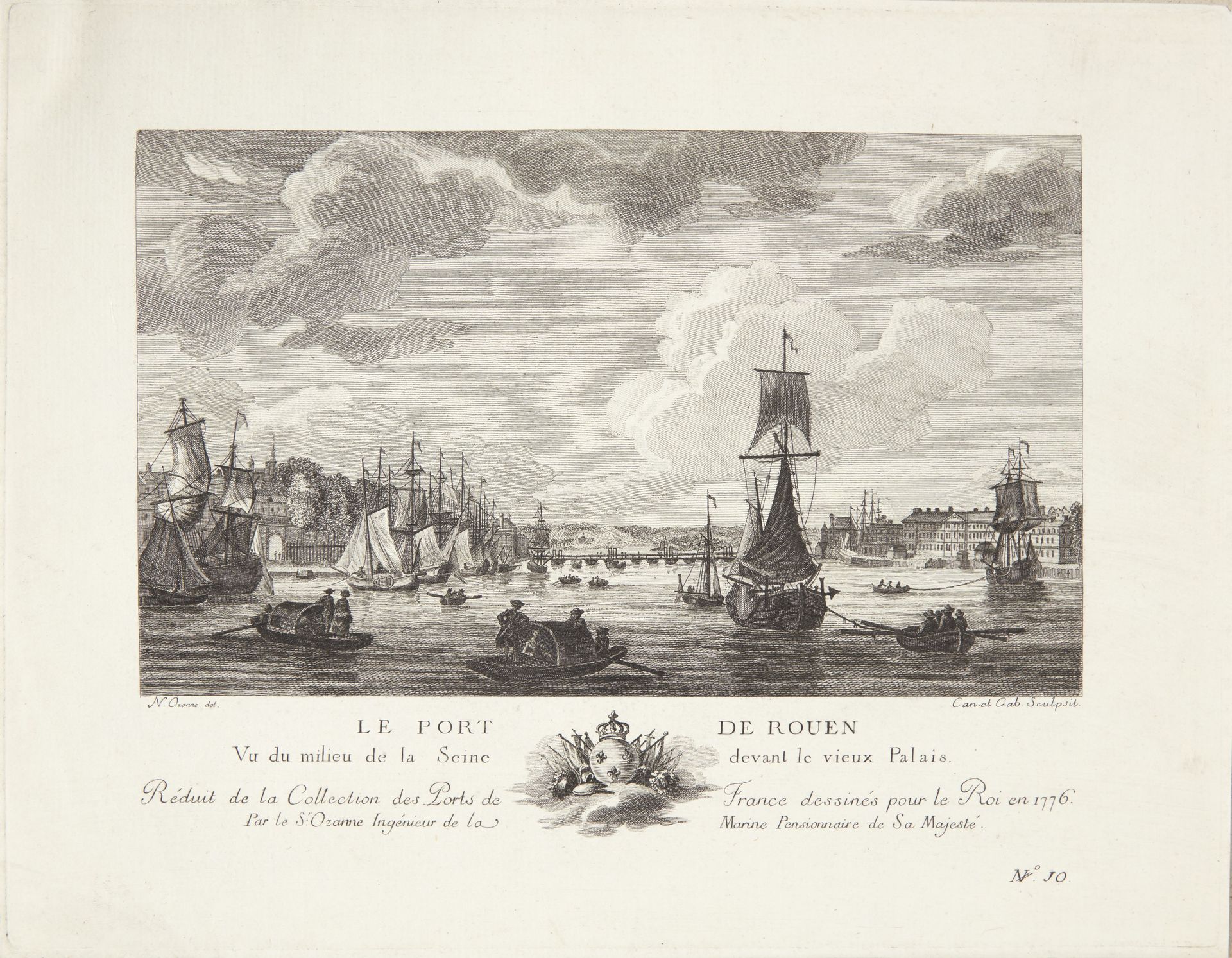 Rouen havn, med det gamle palads (Le port de Rouen) by Anonymous