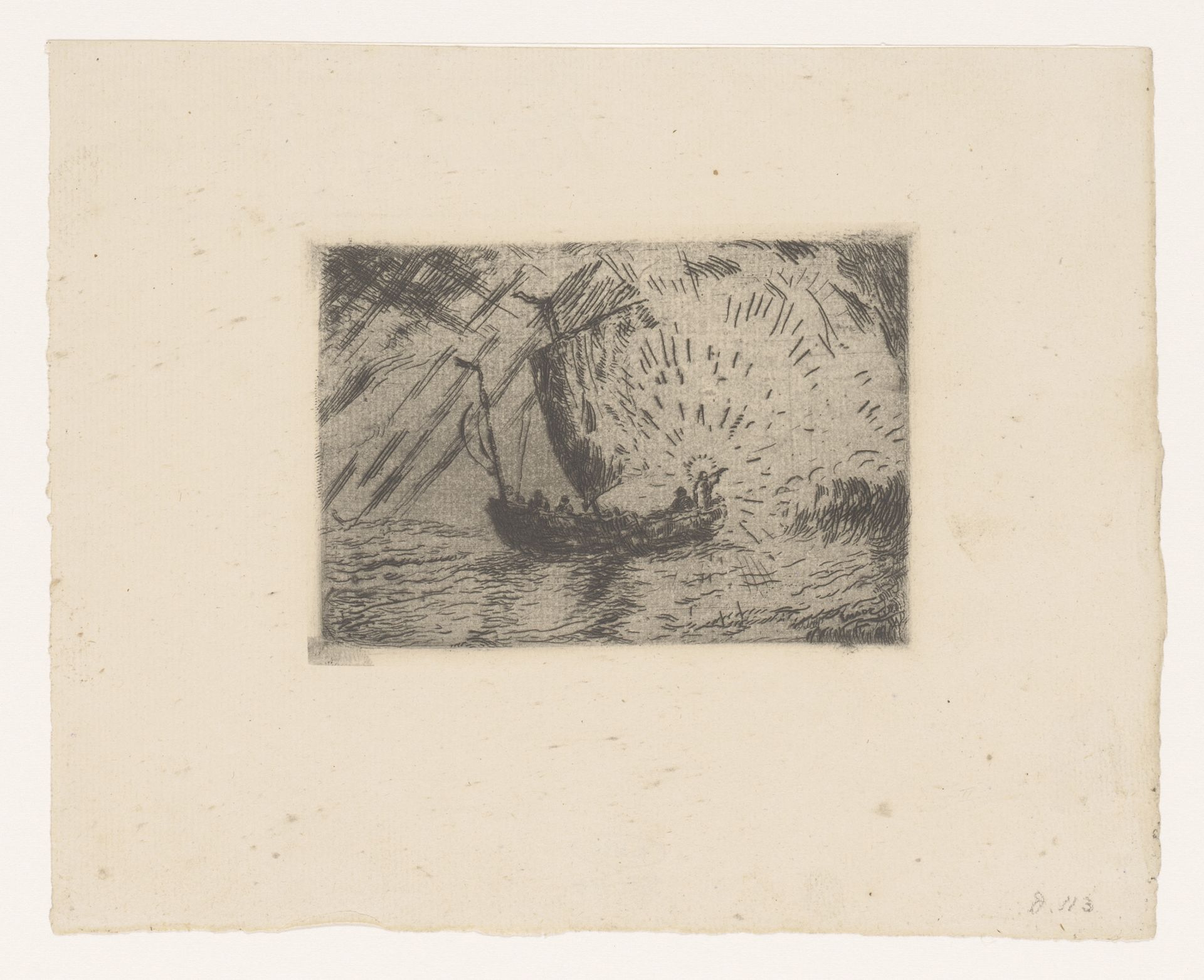 Christus kalmeert de storm op zee by James Ensor