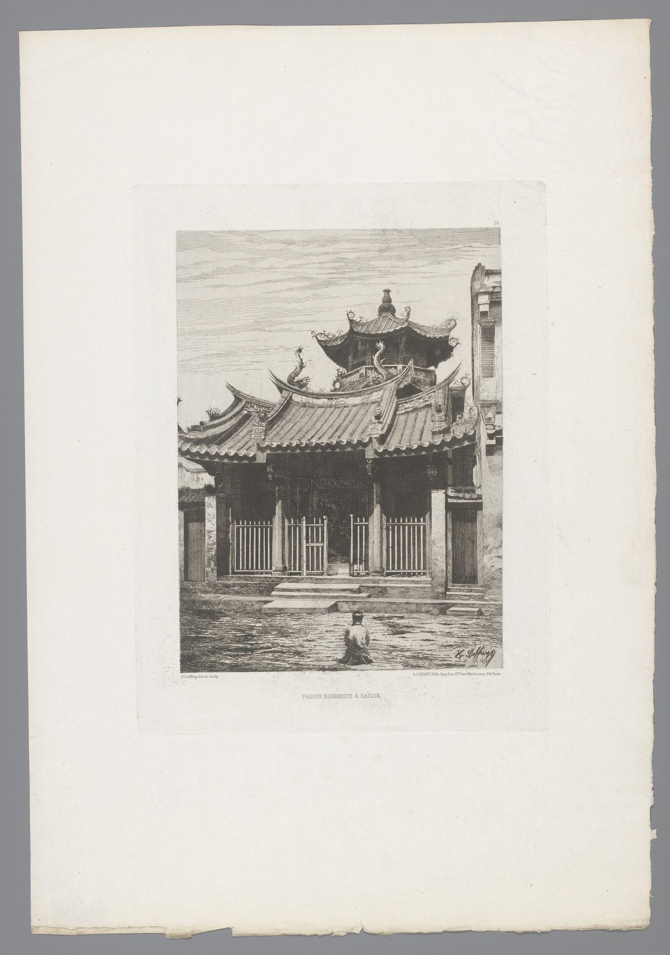 Boeddhistische tempel in Ho Chi Minh Stad by Henri Alexandre Saffrey