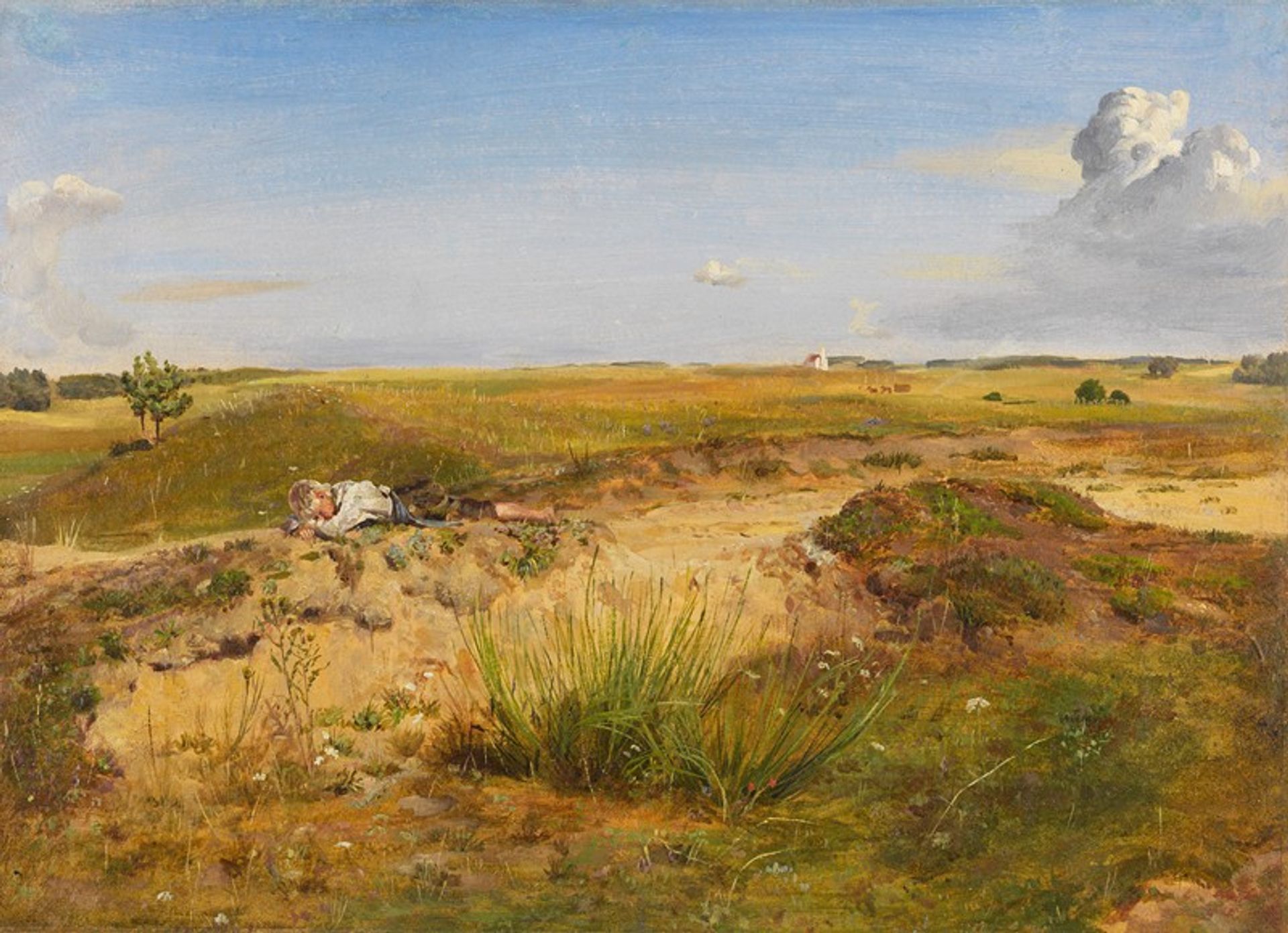 Landschaft mit schlafendem Hirtenknaben by Franz von Lenbach