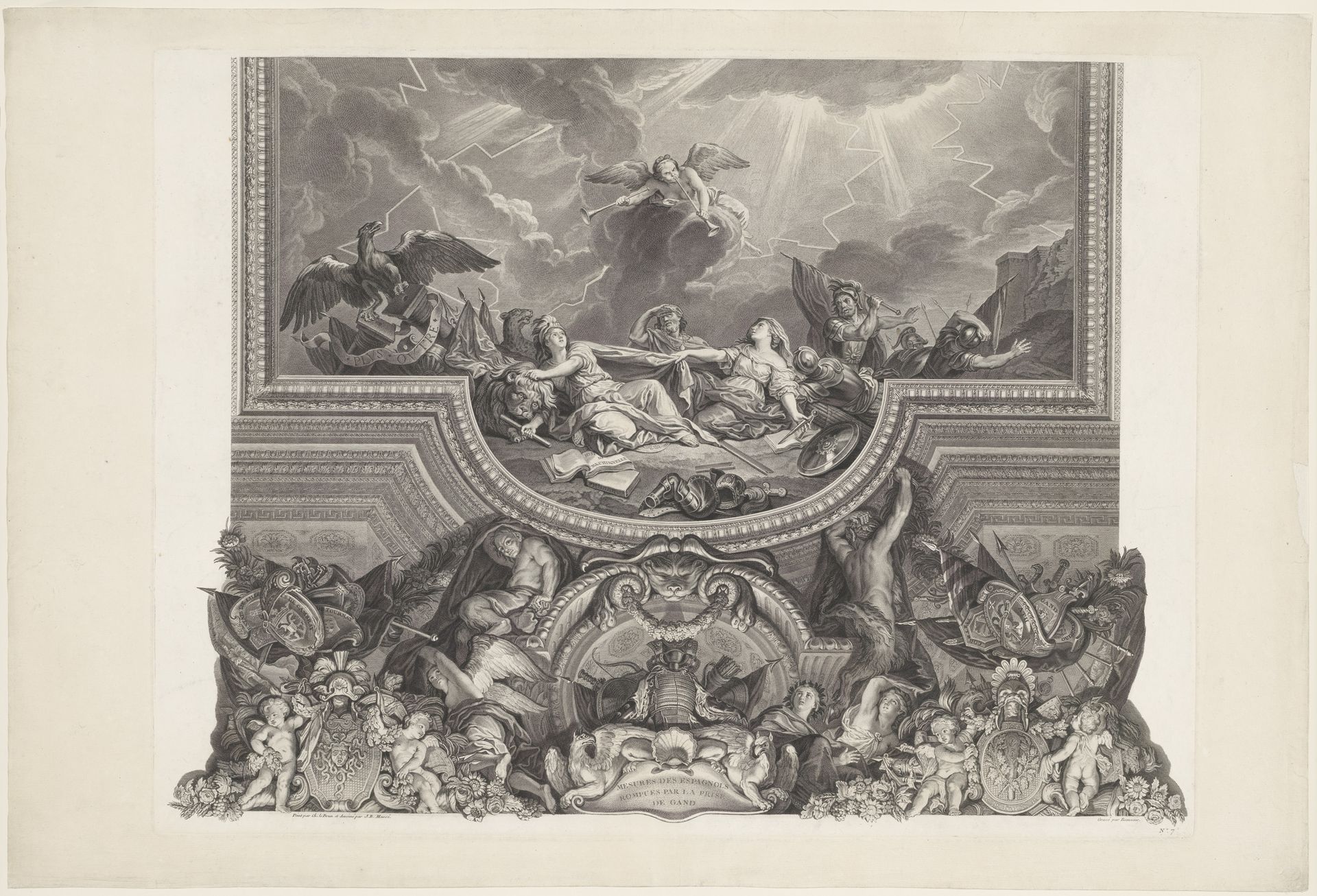 Plafondschildering in de Grande Galerie van Versailles by Nicolas de Beauvais