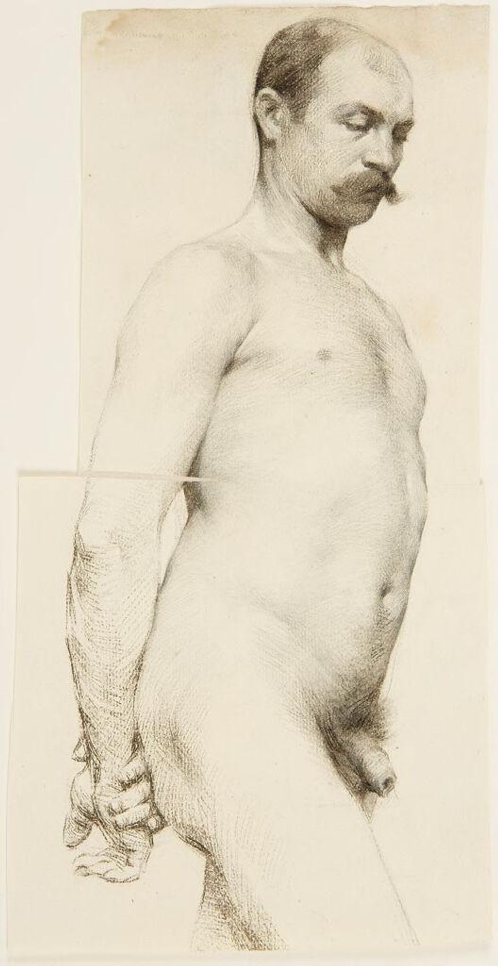Study of a Man Looking Down by Attributed to Thomas Cowperthwait Eakins