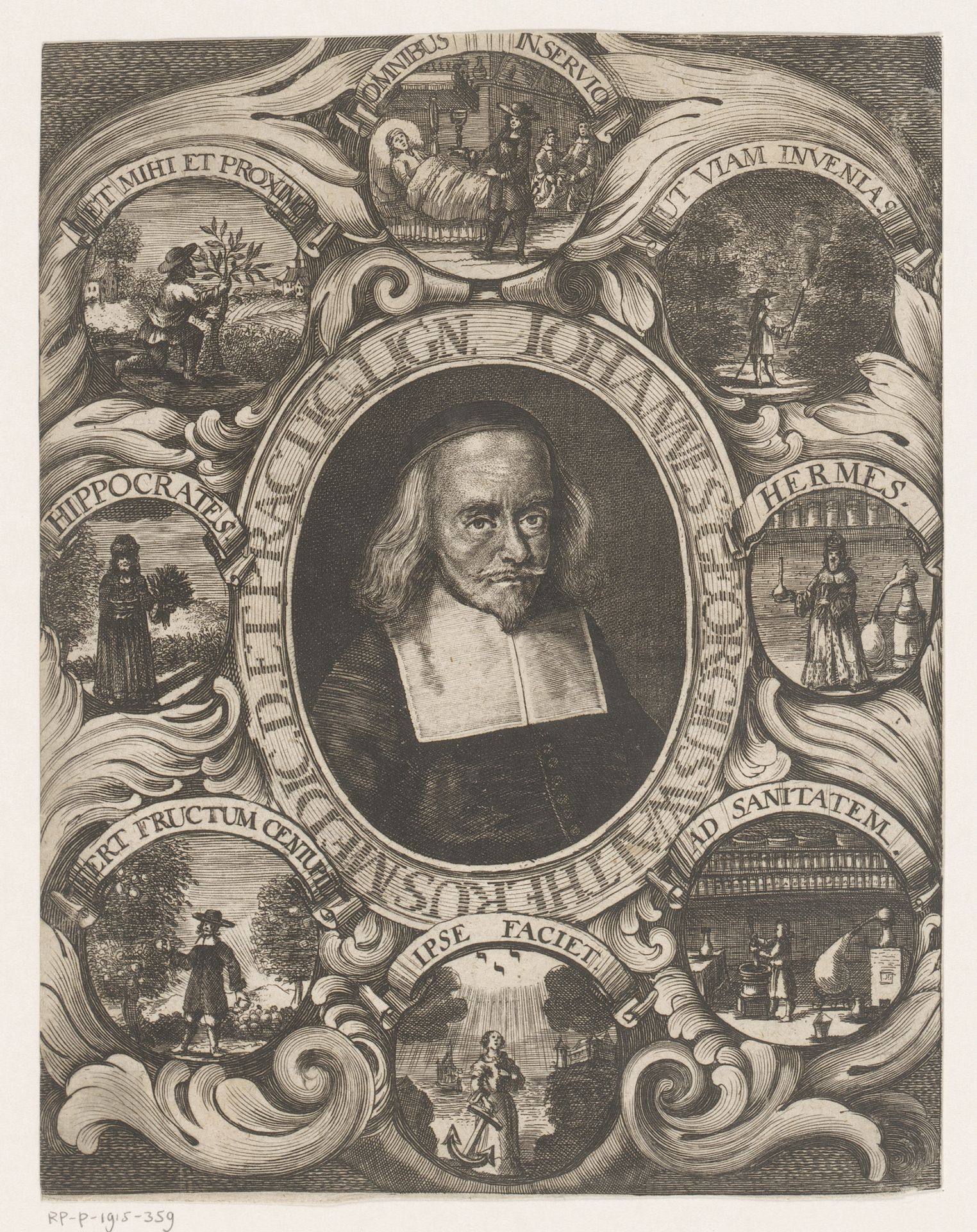 Portret van Johann Georg Walther by Johann Tscherning