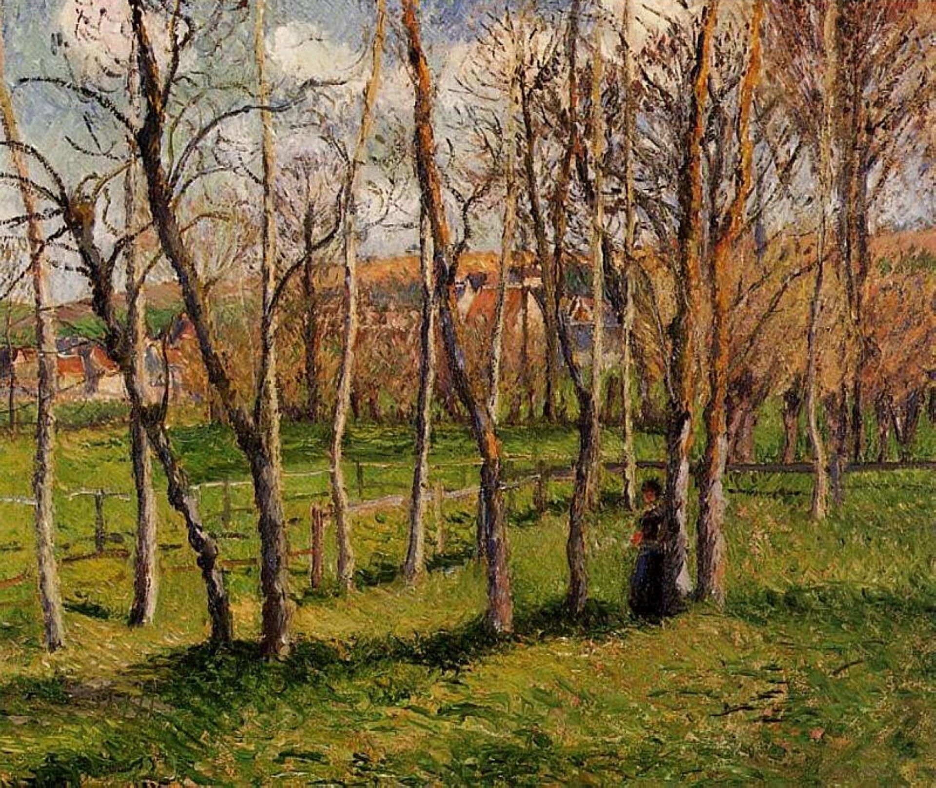 Meadow at Bazincourt by Camille Pissarro