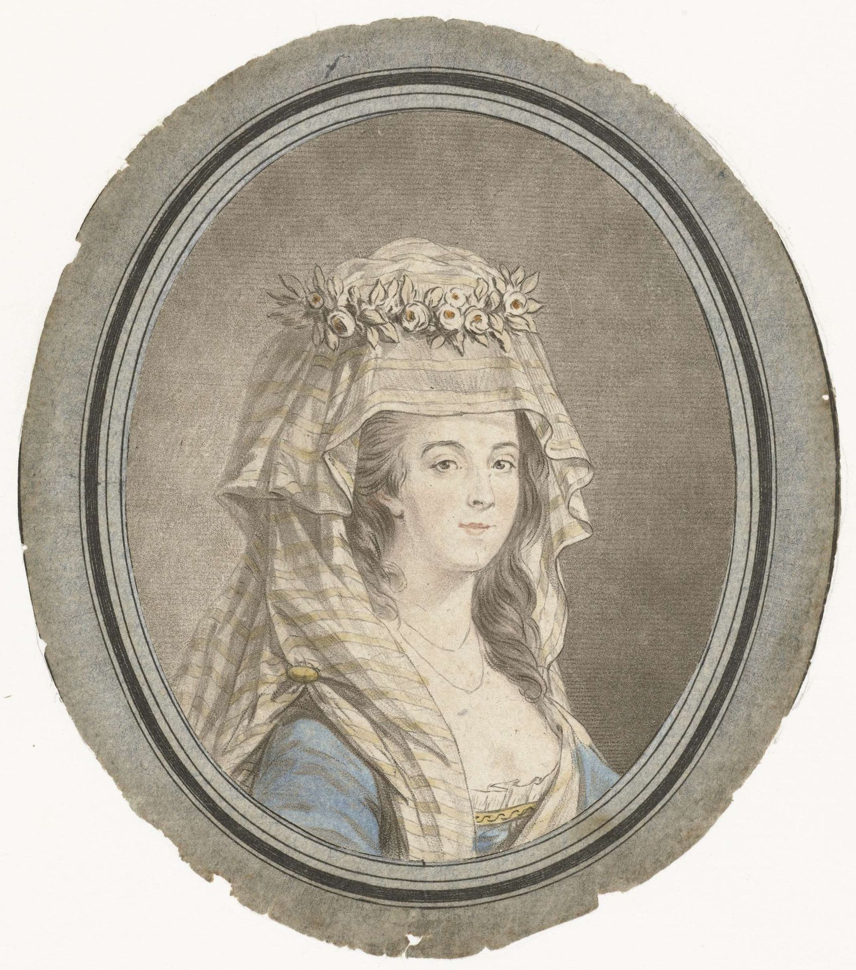 Buste van een vrouw met hoofdtooi by Jean-Augustin Léveillé