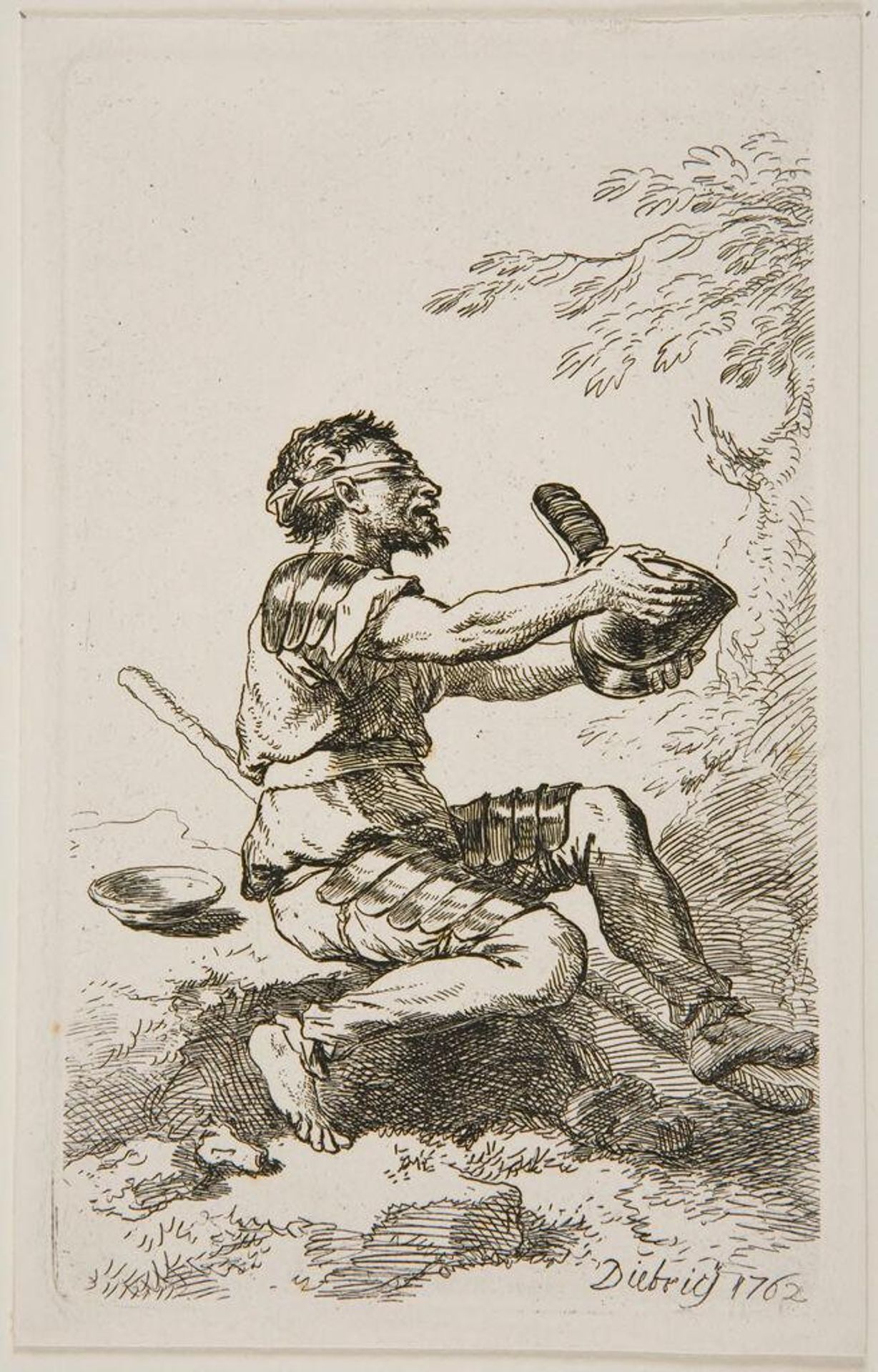 Blind Warrior Begging by Christian Wilhelm Ernst Dietrich
