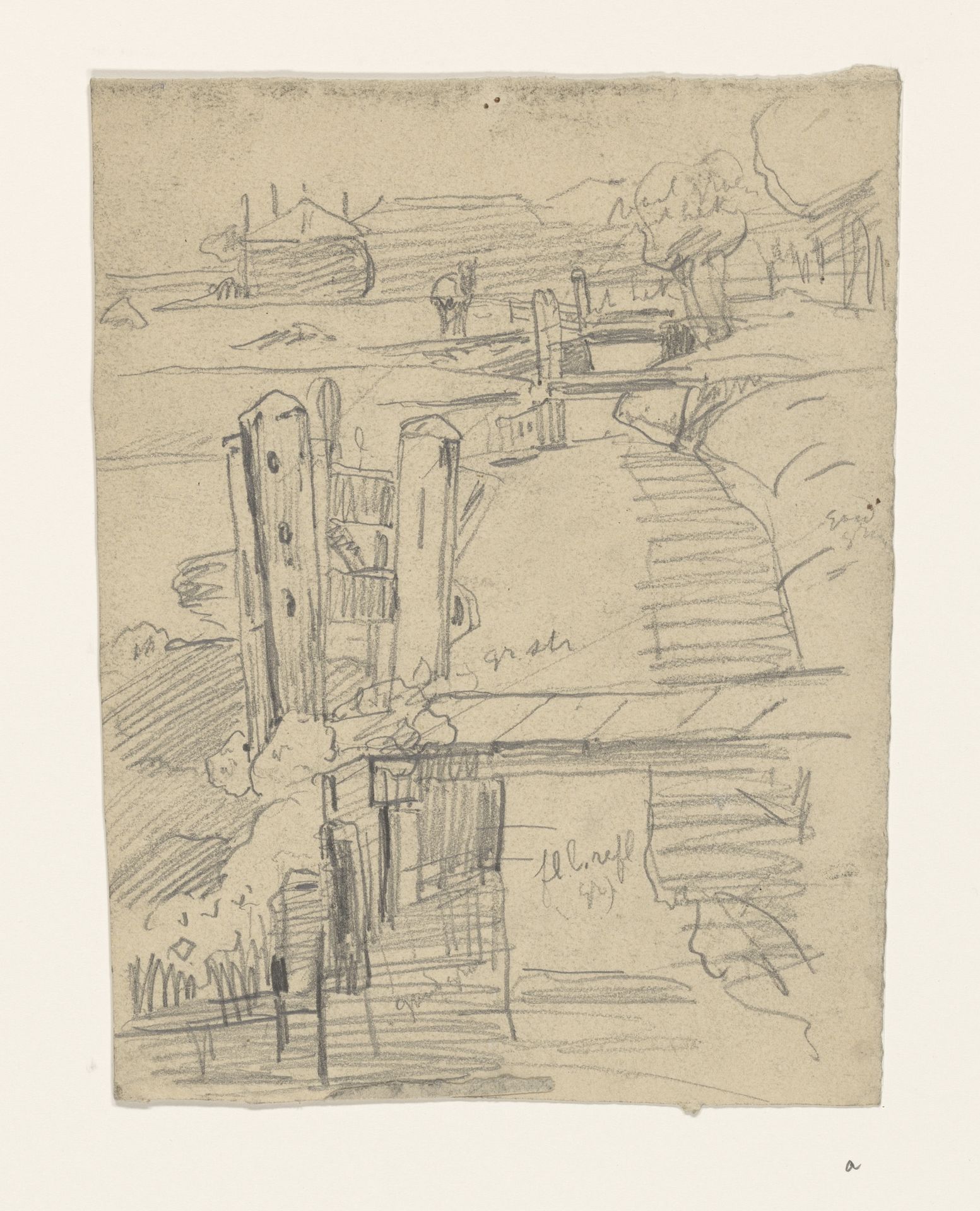 Landschap met bruggetjes in weilanden by Wilhelmus Johannes Steenhoff